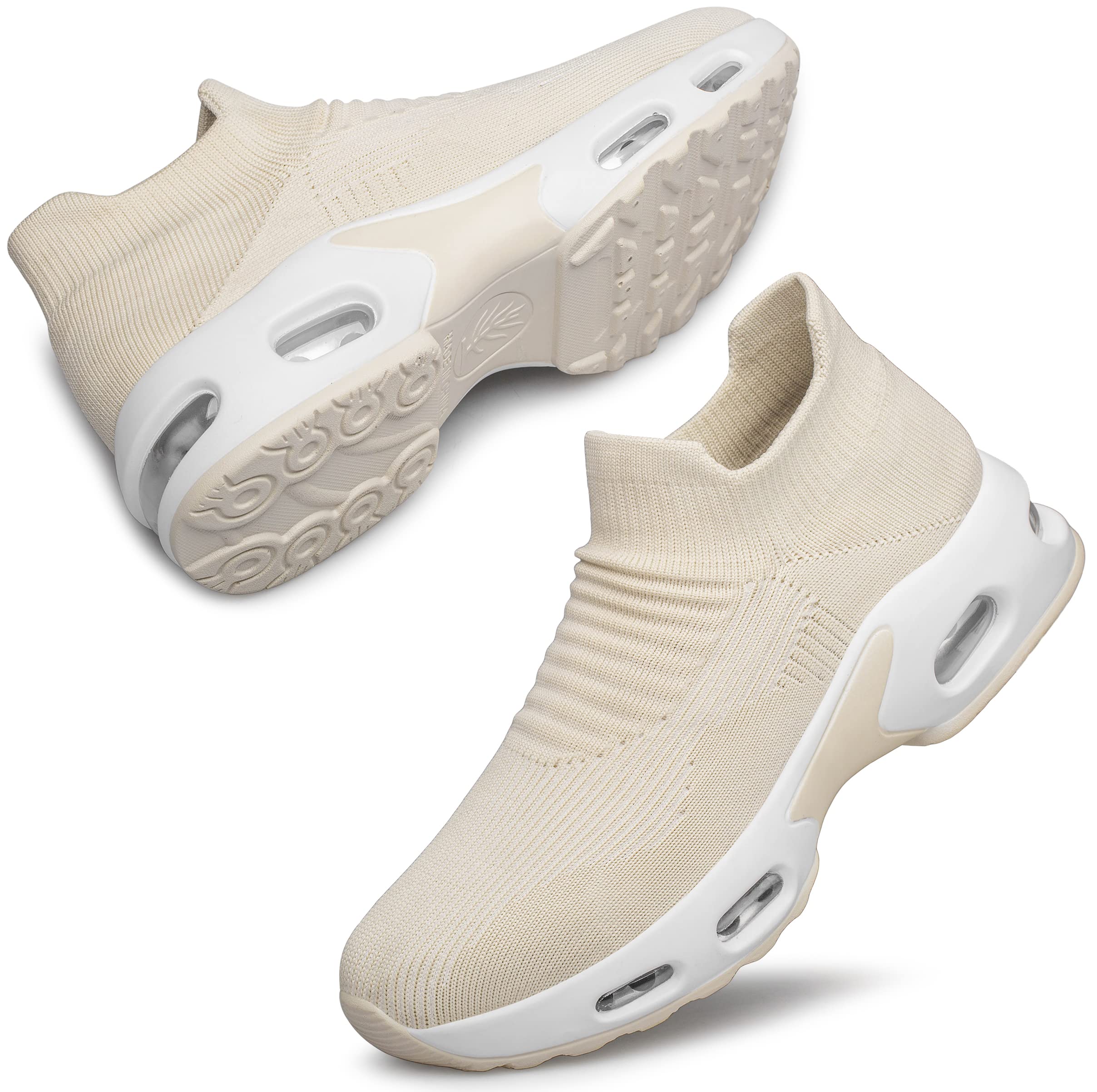 DOUSSPRT Womens Walking Shoes Slip on Sock Sneakers Lady Girls Nurse Mesh Air Cushion Platform Loafers Fashion Casual