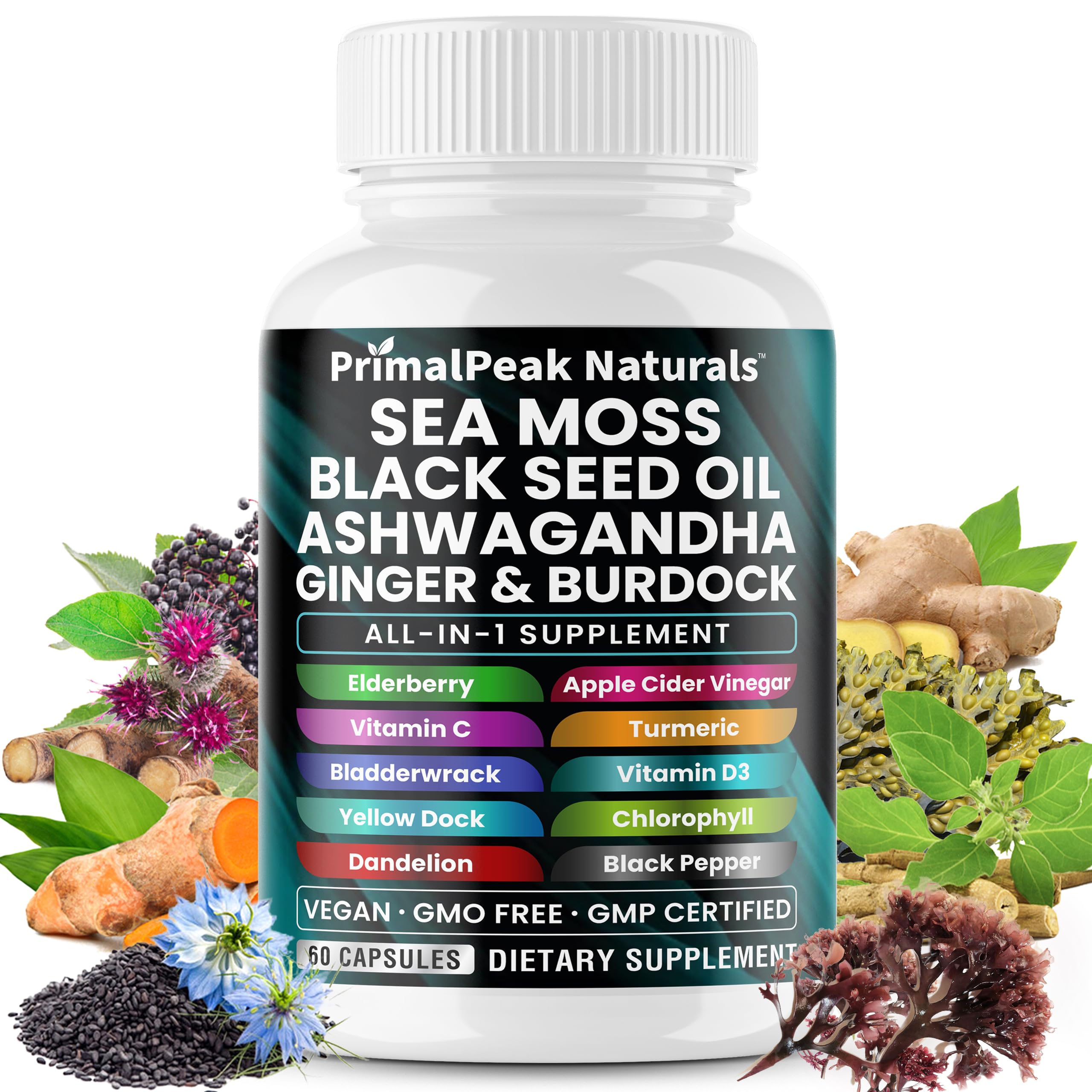 Amazon.com: PrimalPeak Naturals Sea Moss Black Seed Oil