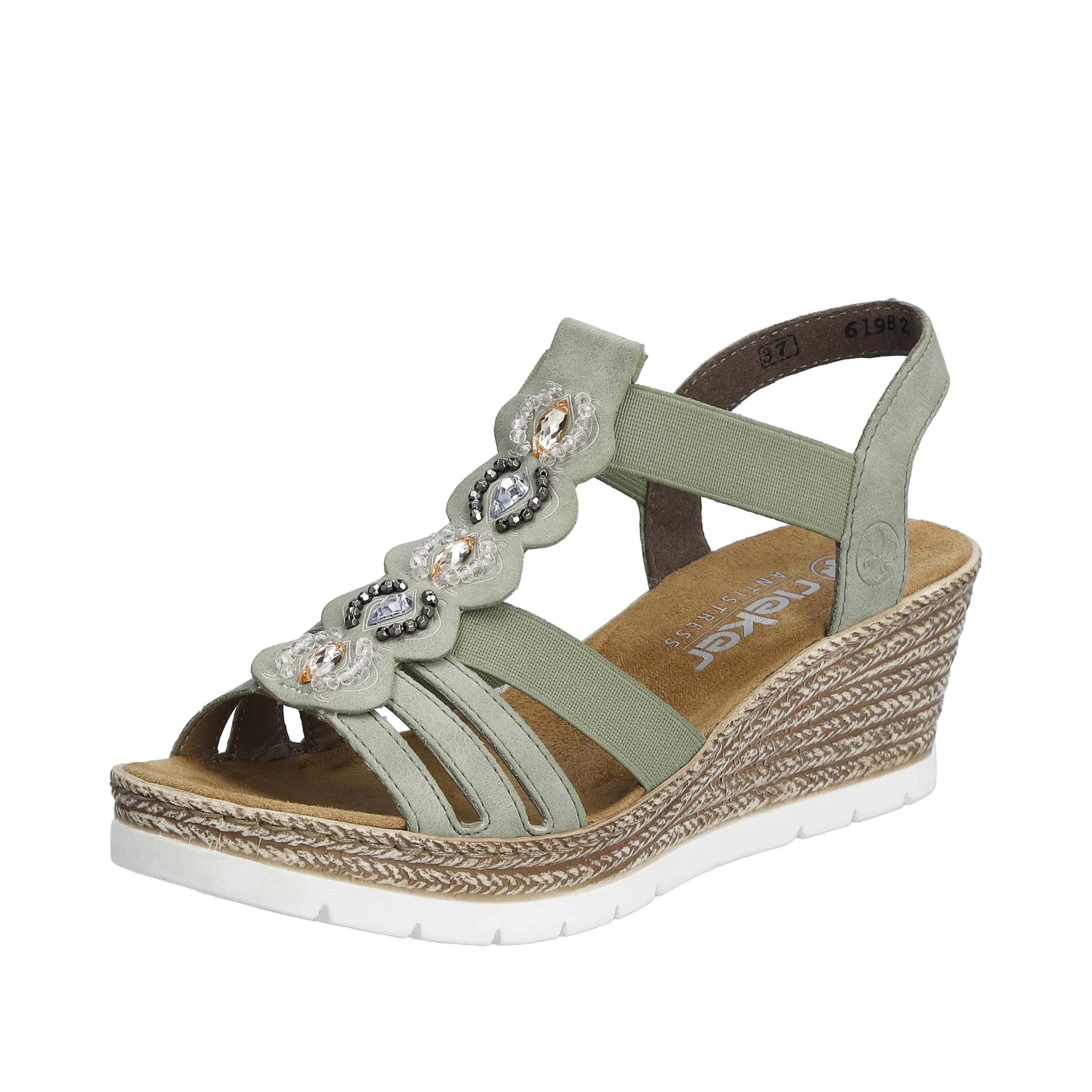 Rieker dames 619b2 sandaal, groen, 42 EU
