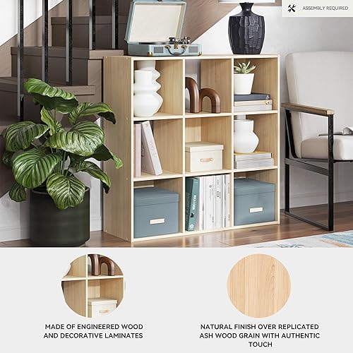 Miniatura 27 de Signature Design by Ashley Paxberry Coastal - Organizador de almacenamiento o librero moderno de 6 cubos, color blanqueado, diseño costero