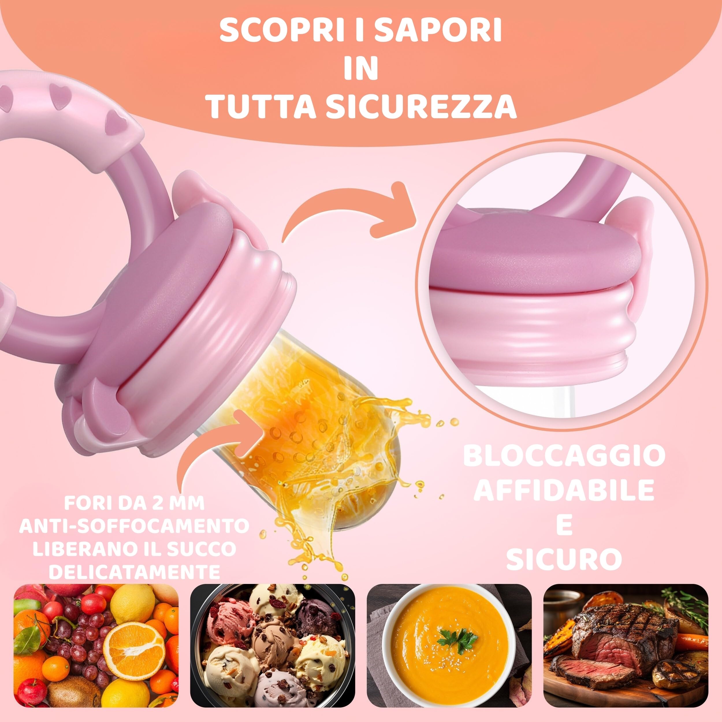 Tettarella Evolutivo in Silicone Senza BPA per Neonati 4-24 Mesi Rosa
