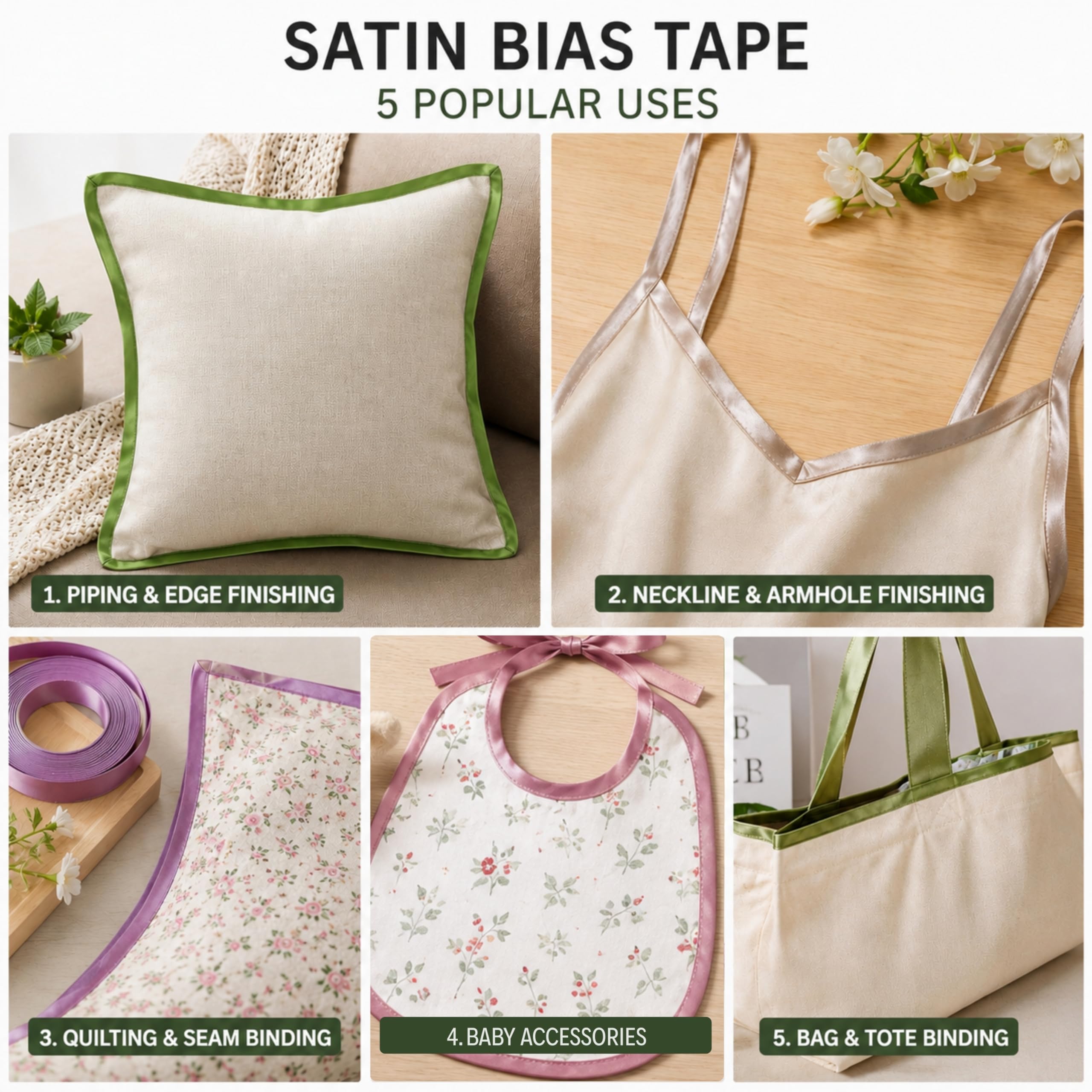 Cinta al bies de satén plegable, más de 99 colores, 3/4 pulgadas de ancho, 27 yardas, cinta de satén plegable para coser ropa, bricolaje (17 verde salvia)