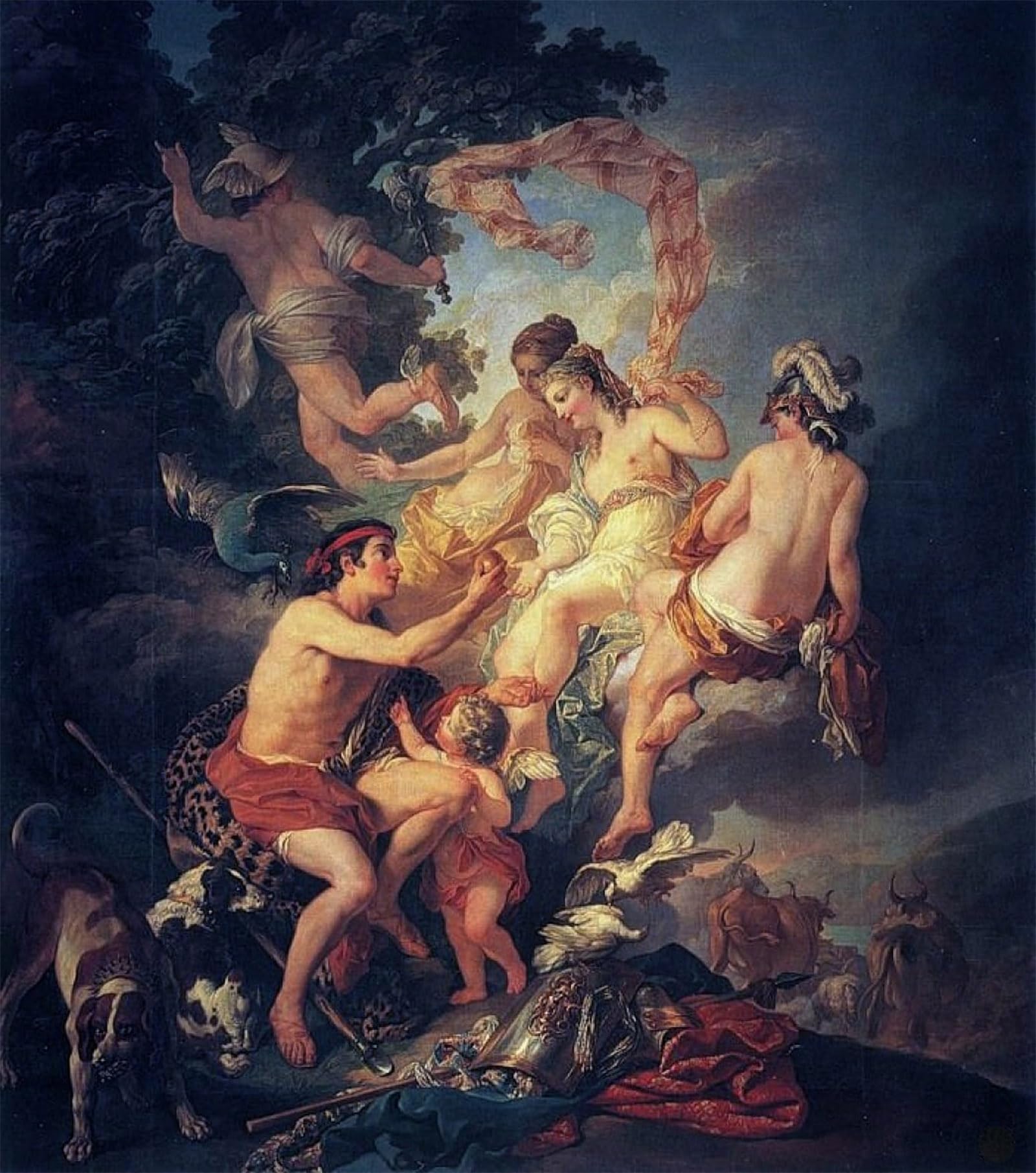 ARTXLXXBN Famous Painting Art Wall Decor Abstract Art Picture the Judgement of Parisn by Louis Jean François Lagrenée Animal Pictures for Home Decor 60x90cm