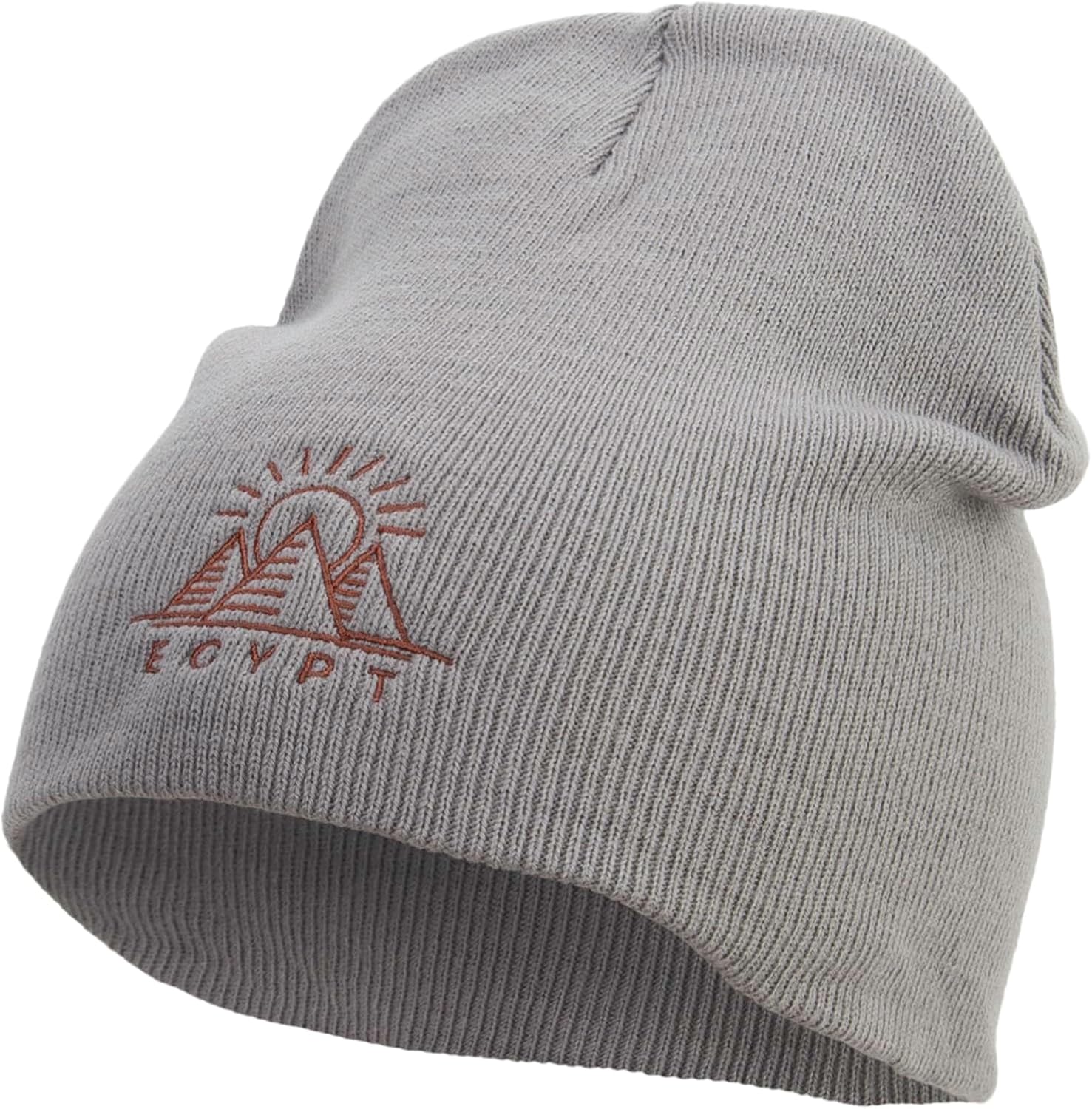 e4Hats.com Egypt Pyramind Logo Embroidered 8 inch Acrylic Short Blank Beanie