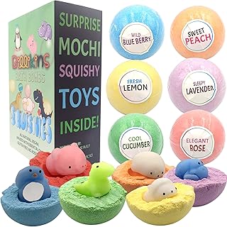 Bath Bombs For Kids With Squishy Toys Inside | Large Kids Bath Bombs | Bath Bomb For Boys And Girls Bath Gift Set | Fizzy Bath Bombs With Surprise Inside | Natural With Essential Oils | Bombe De Bain Pour Enfant