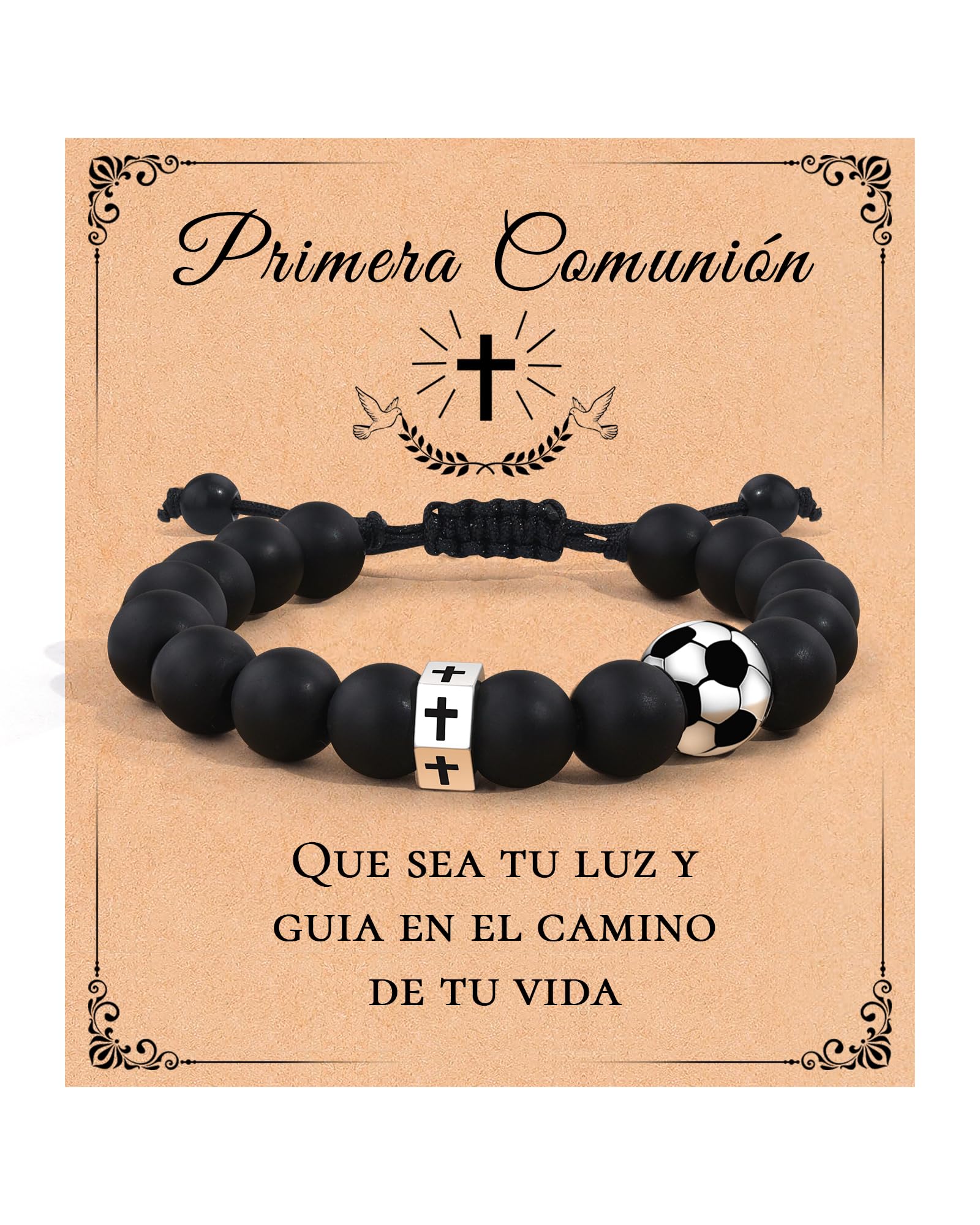 VU100 Regalos Comunion Niño Niña, Regalos Primera Comunion Niño Niña Recordatorios Comunion Originales Pulsera Comunion Niños Niñas Hombre Pulsera Cruz Ajustable