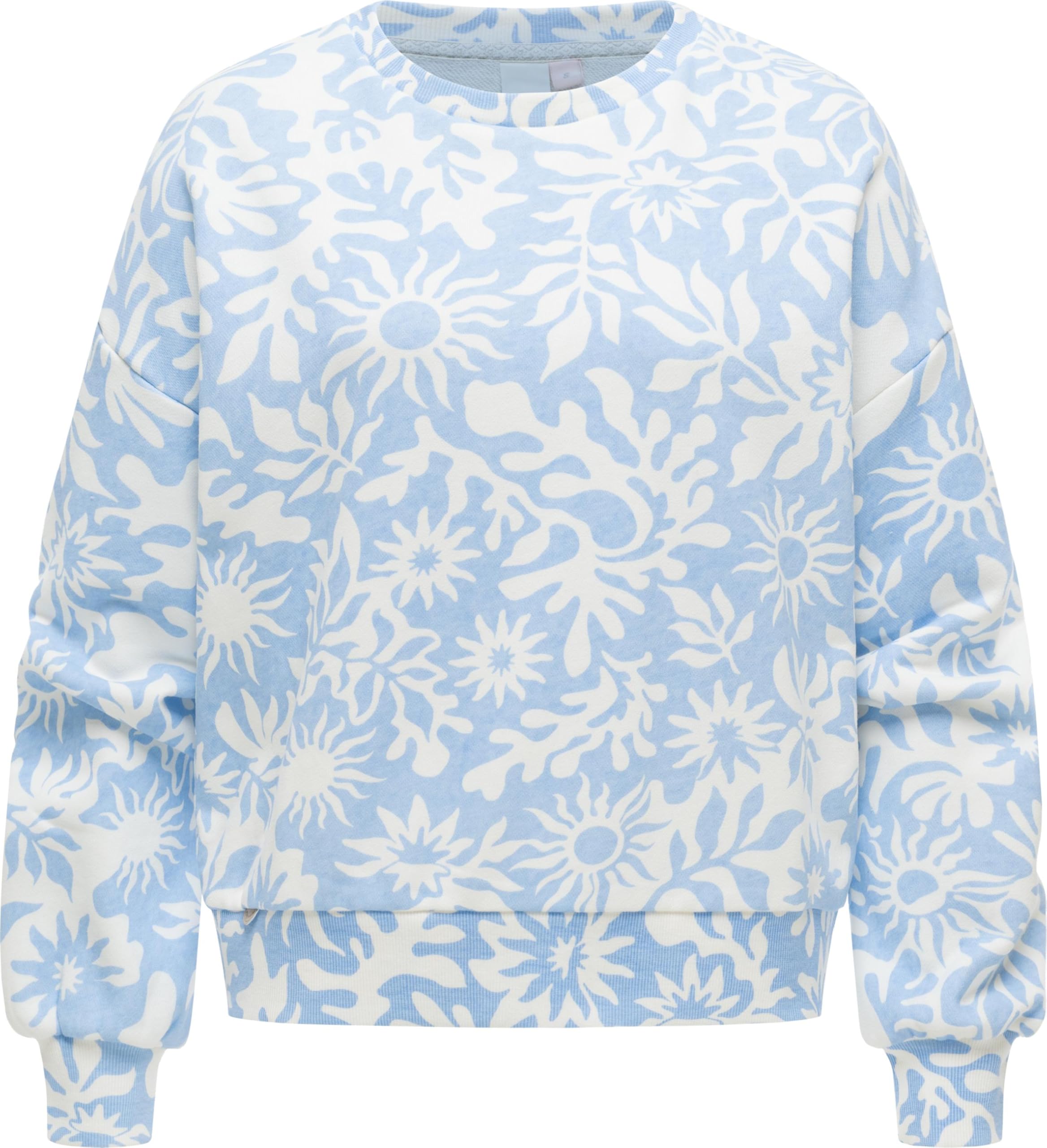 Ragwear Damen lässiges Cropped Sweatshirt Oversized Pullover mit modischem Allover-Print Wuss Print XS-XXL