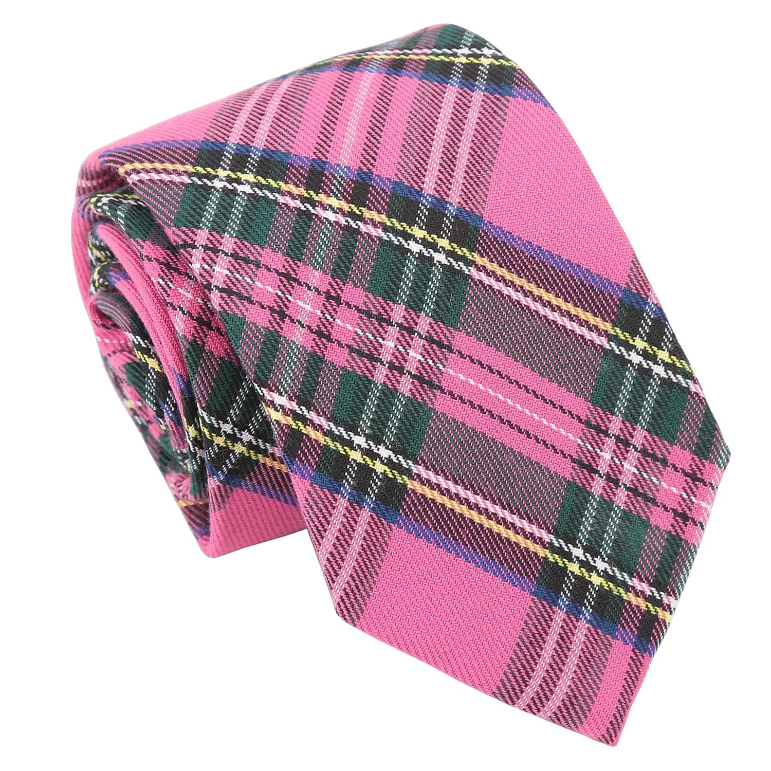 Dqt Men's Pink Tartan Plaid 8Cm Tie – Wedding, Business & Formal Necktie