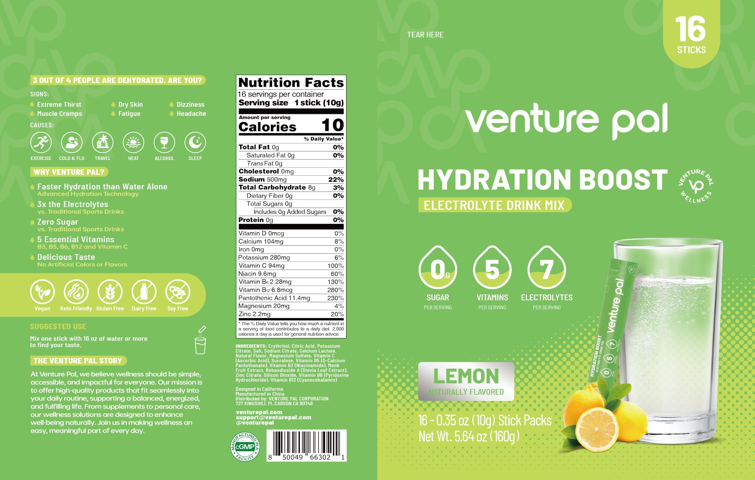 Venture Pal Sugar Free Electrolyte Powder, Liquid Daily IV Hydration Packet — Amazon image 9