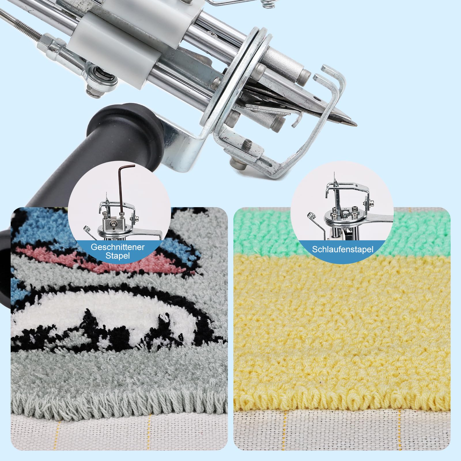 Tufting Gun, 2 in 1 Teppich Tufting Machine mit Cut Pile oder Loop Pile Rug Gun Machine, Teppich Pistole für High-Speed Weben von Teppichen Rosa
