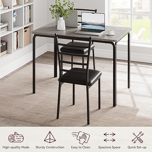 Miniatura 5 de Juego de mesa de cocina y sillas para 4, juego de mesa de comedor para 4, juego de mesa de comedor de 5 piezas, juego de mesa de comedor moderno
