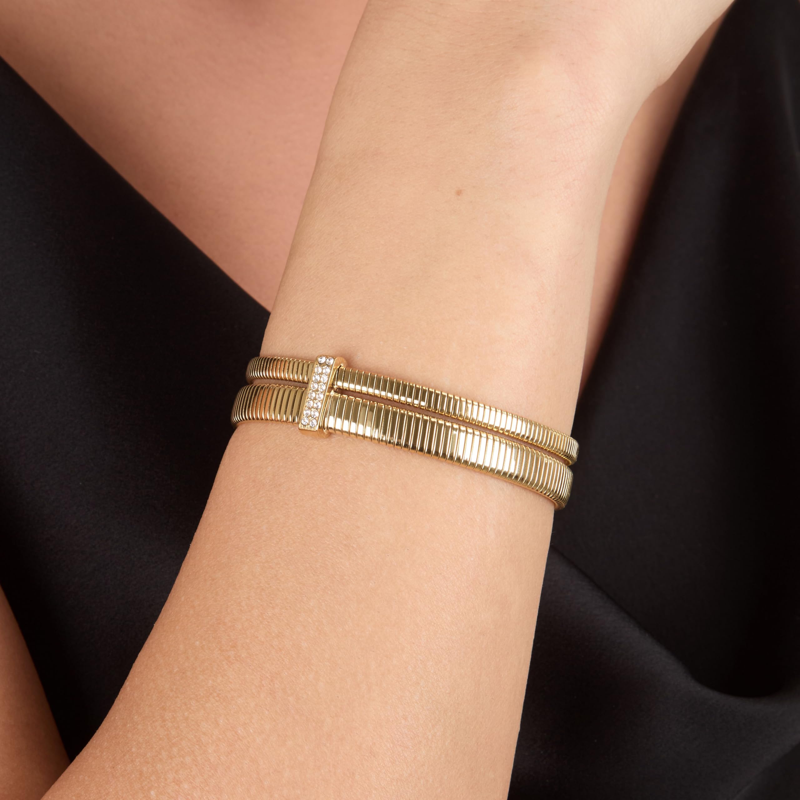 Morellato Bracciale Donna in Acciaio, Cristalli, Collezione ONDA, Bangle