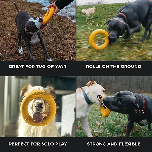 Miniatura 4 de BULLTUG Juego de anillos para masticar y bolas de búsqueda para perros medianos a grandes - Juguetes resistentes para perros masticadores eléctricos