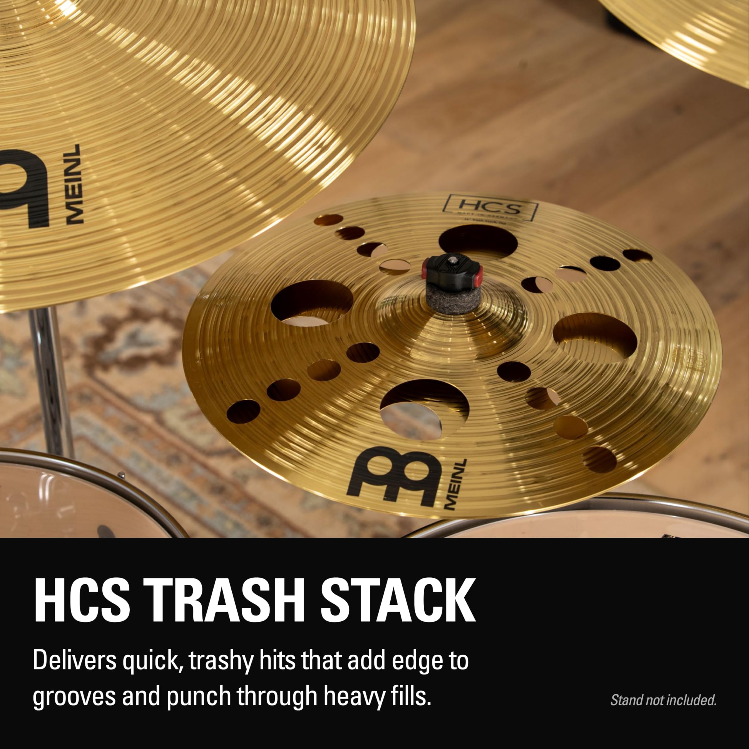 Meinl Cymbals HCS piatto Trash Stack 14 pollici (35,56cm) per Batteria – Finitura Tradizionale Ottone, Made In Germany (HCS14TRS)