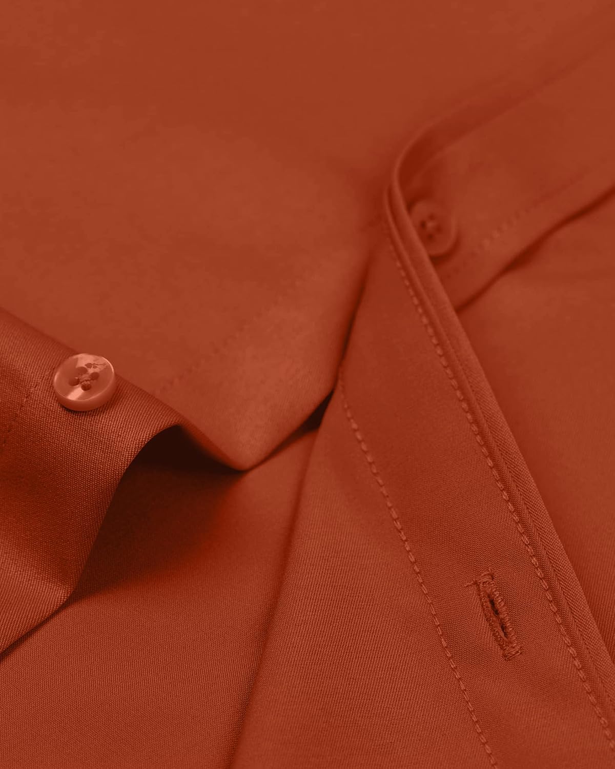 Alimens & Gentle Men's Dress Shirts Long Sleeve Wrinkle-Free Stretch Shirts Solid Formal Button Down Shirt with Pocket - Image 4