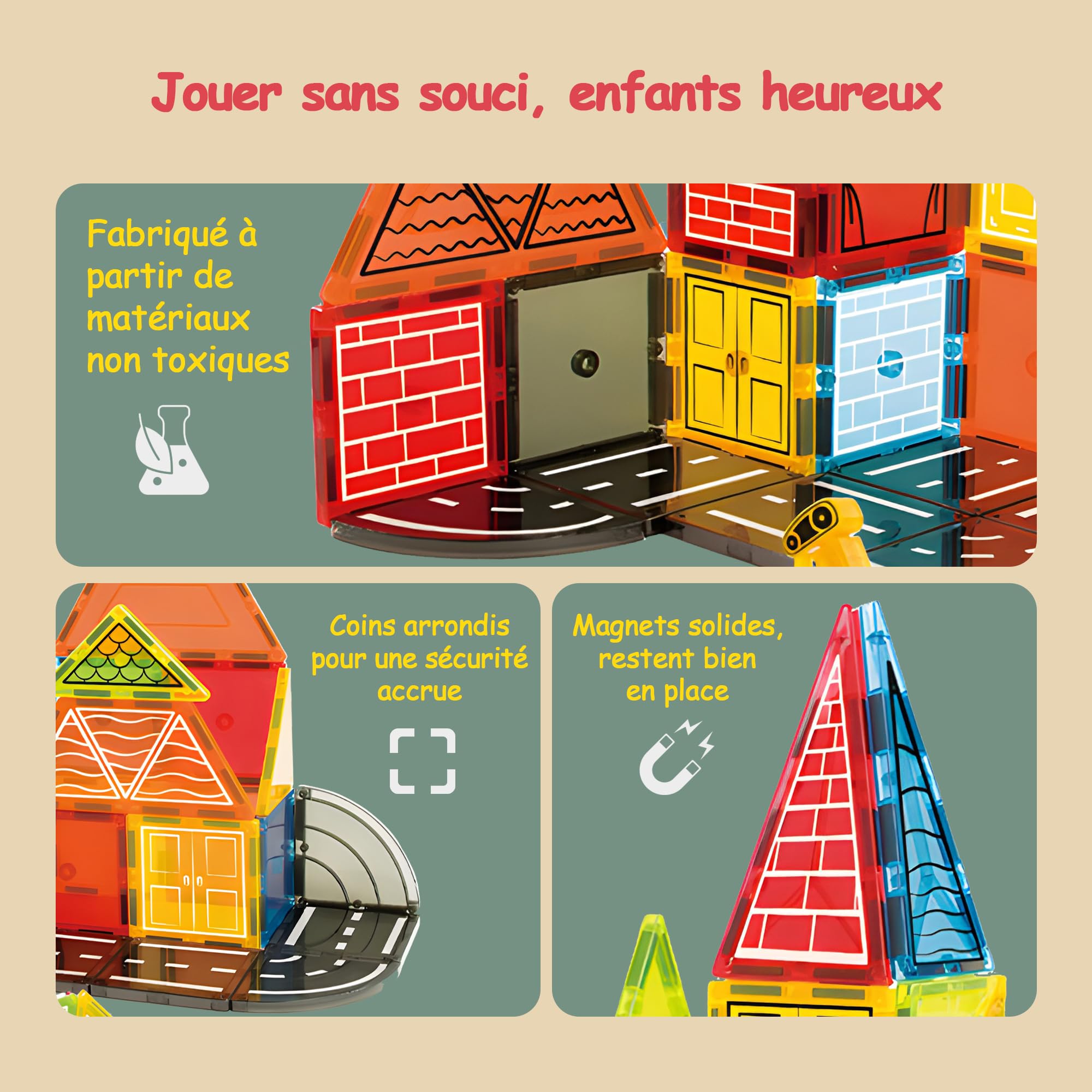 Welmay – 100 Blocs Magnétiques De Construction – Jouet STEM éducatif Pour Enfants Dès 3 Ans – Créativité Et Sensoriel