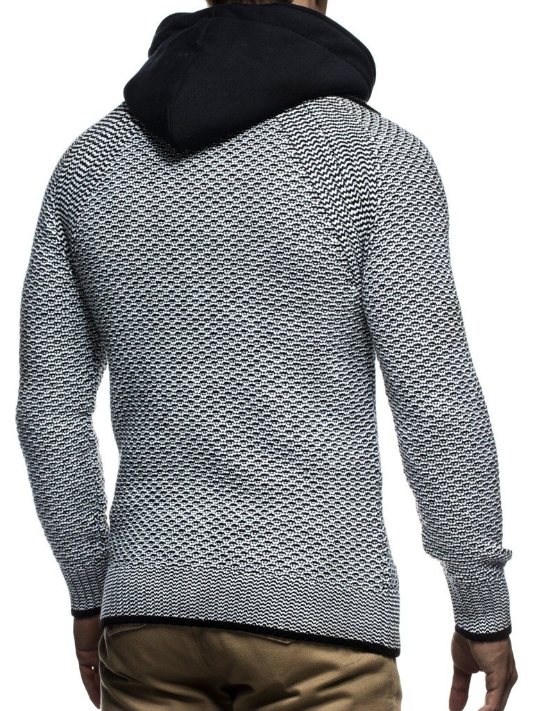 Leif Nelson Strickjacke Herren mit Abnehmbarer Kapuze & Reissverschluss - Strick Sweatjacke Männer Cardigan für Winter & Sommer