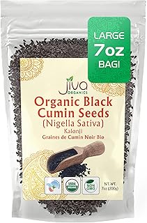 Jiva Organic Nigella Seeds 7 Ounce Bag - Kalonji Seeds, Whole Black Seed, Nigella Sativa, Black Cumin