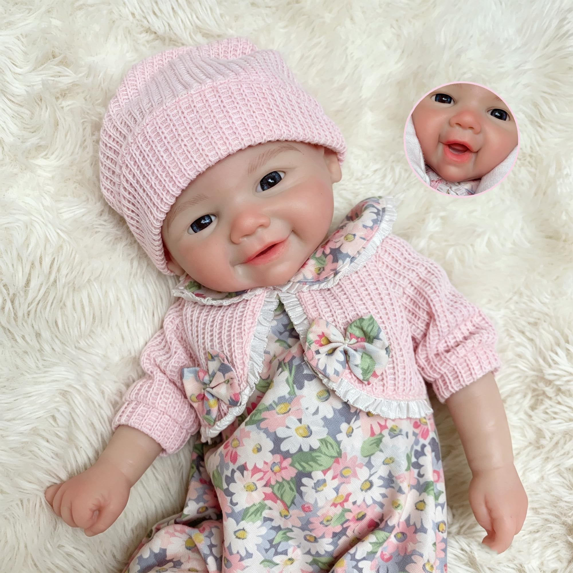 Bambole realistiche Reborn da 33 cm a bocca aperta in morbido silicone per bambini, realistiche bambole neonate fatte a mano