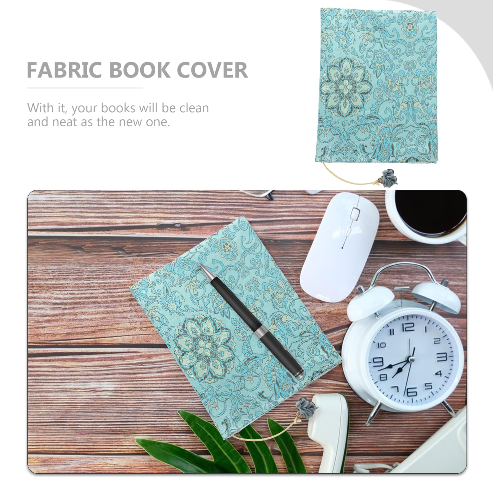 HOMSFOU 3 Pièces Couverture De Livre En Tissu Couvertures De Livres Décoratives es De Livres En Tissu es De Et Accessoires De Light Green