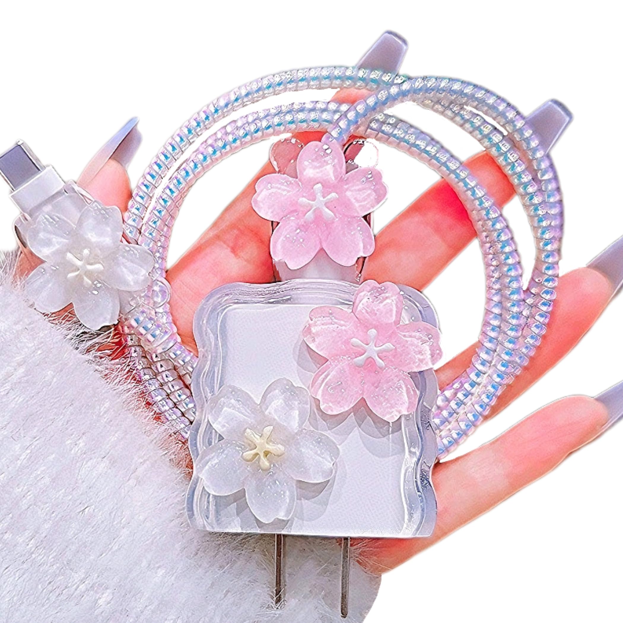 Protector de cable de flores para iPhone ideal para regalar a usuarios de iPad Pro floral 8