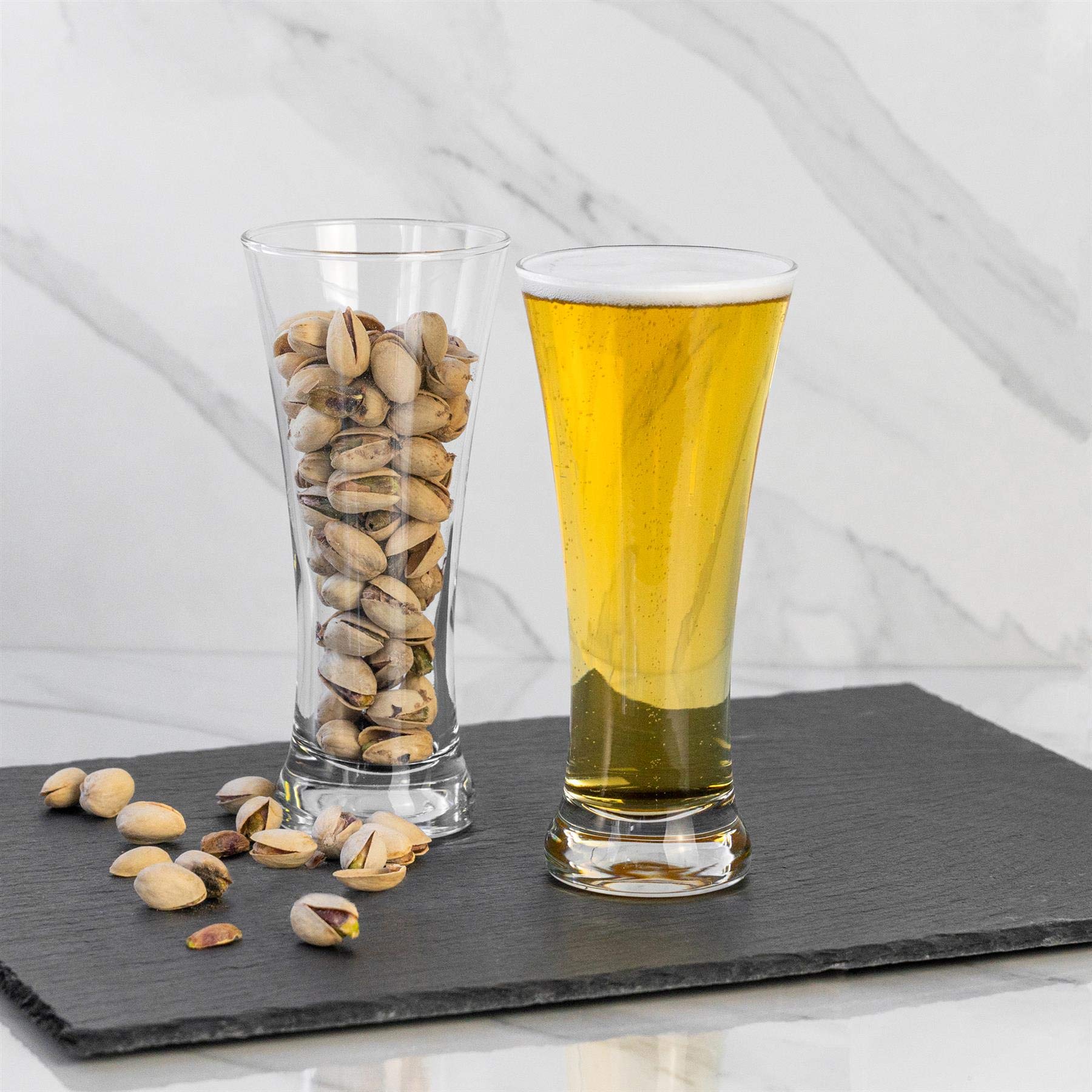Verres à bière Sorgum - Style Pilsner - Verre Classique - 380 ML - Lot de 12