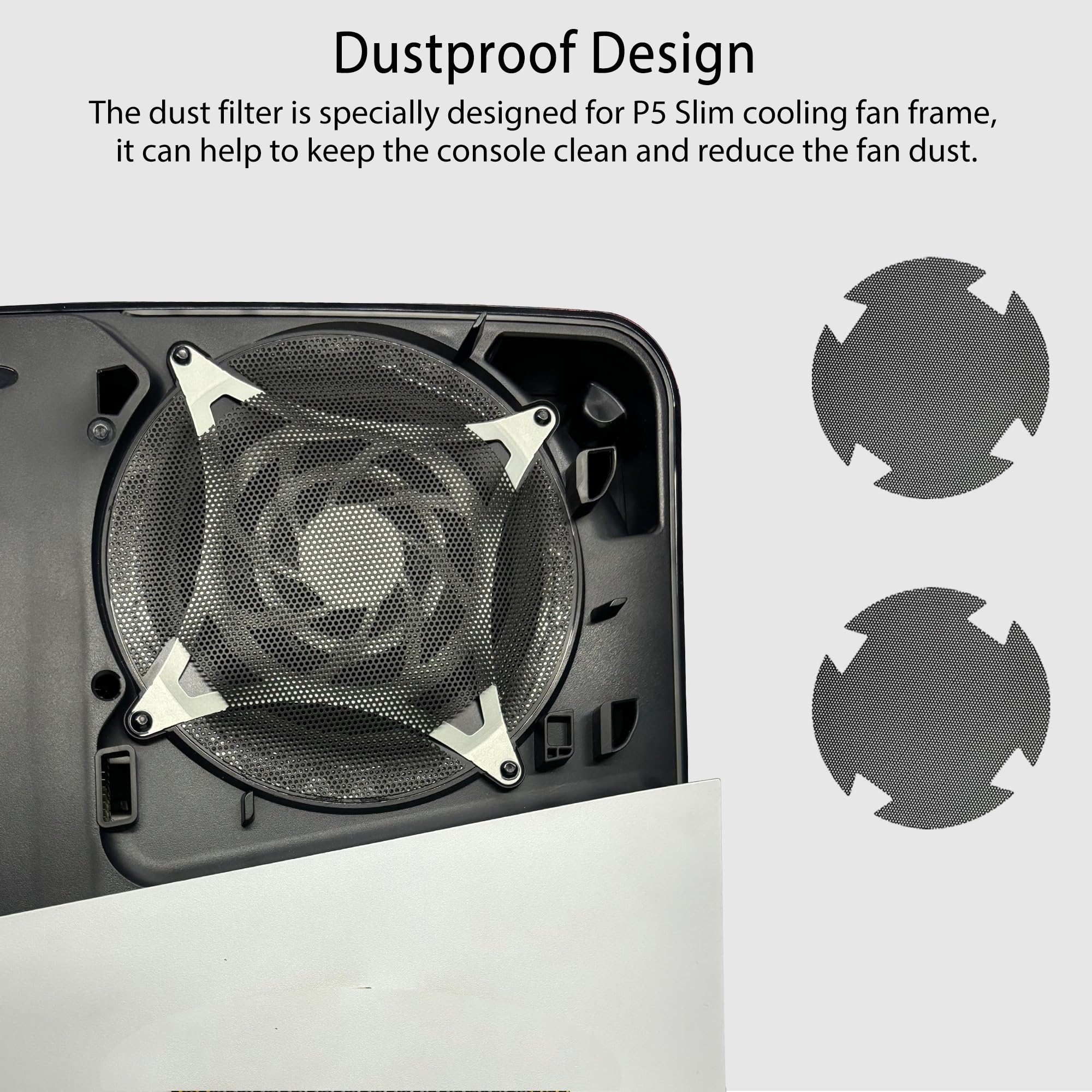 DOBEWINGDELOU Faceplate für PS5 Slim Digital Edition mit Lüftungsschlitzen und Staubfilter, Face Plate Konsole Abdeckplatten ABS staubdicht Ersatz Seite Shell Zubehör Gehä Schwarz