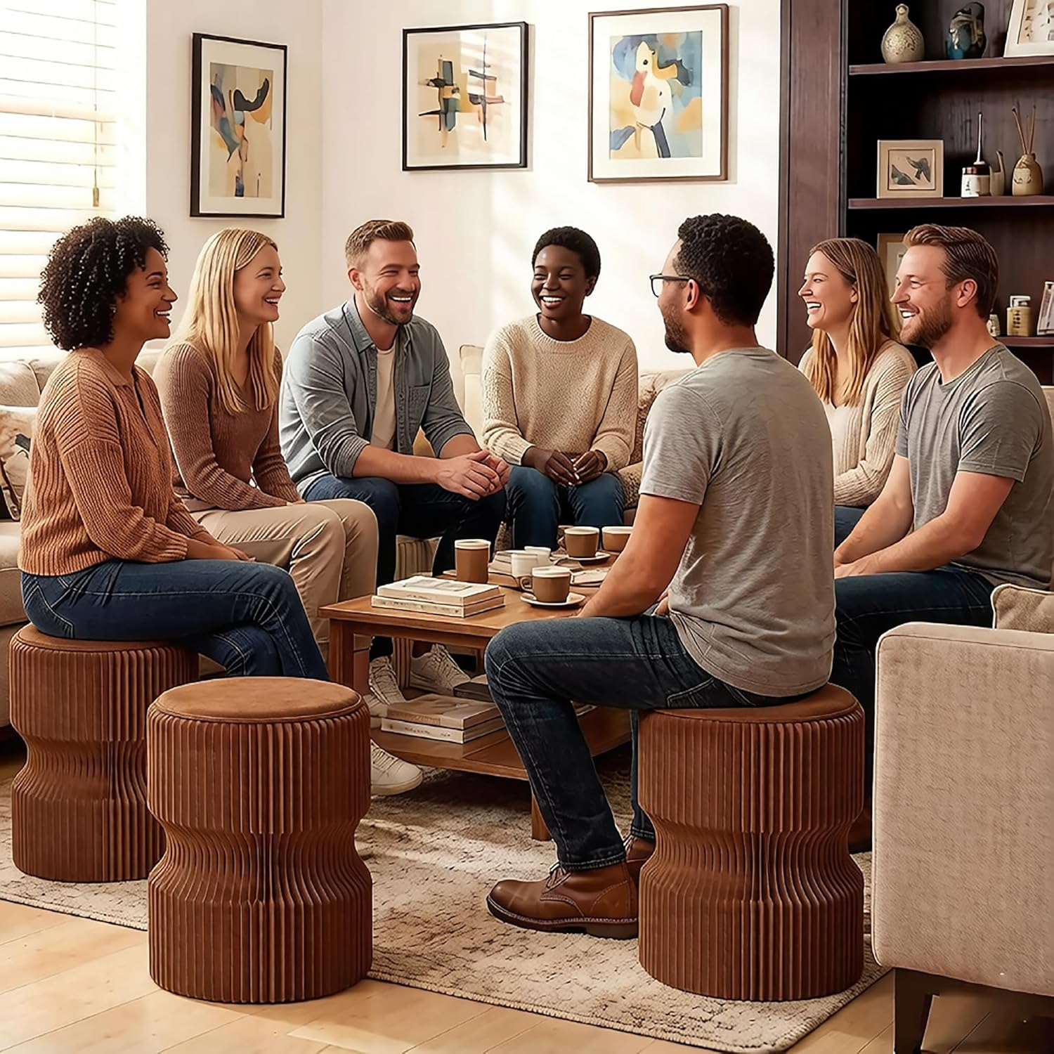 Folding Stool, 660 lbs Capacity Portable Stool, Eco-Friendly Honeycomb Design for Living Room Bedroom Apartment Temporary Event