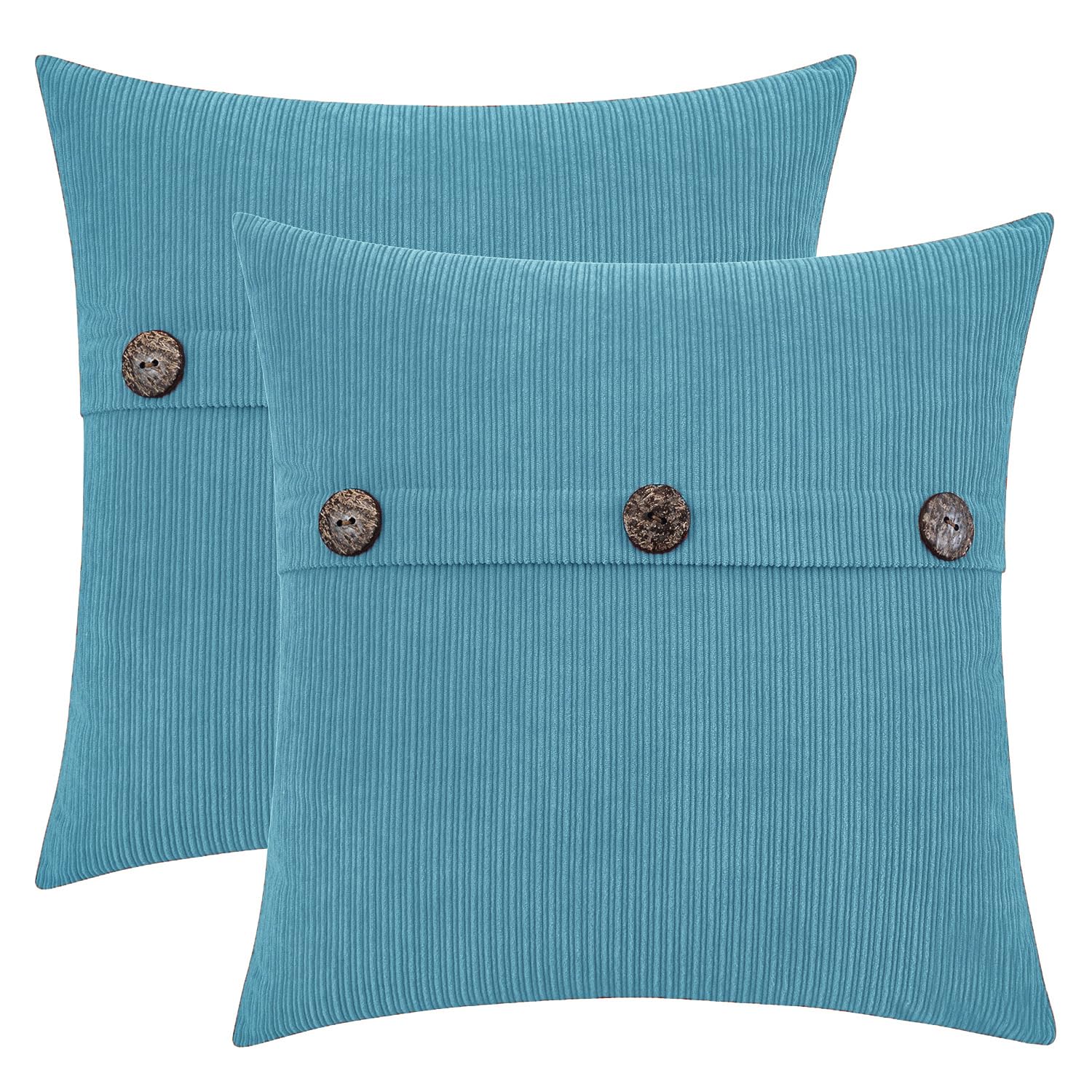 HWY 50 Chenille Buttons Cushion Covers Smoke Blue 55 x 55 cm Set of 2 — image 1