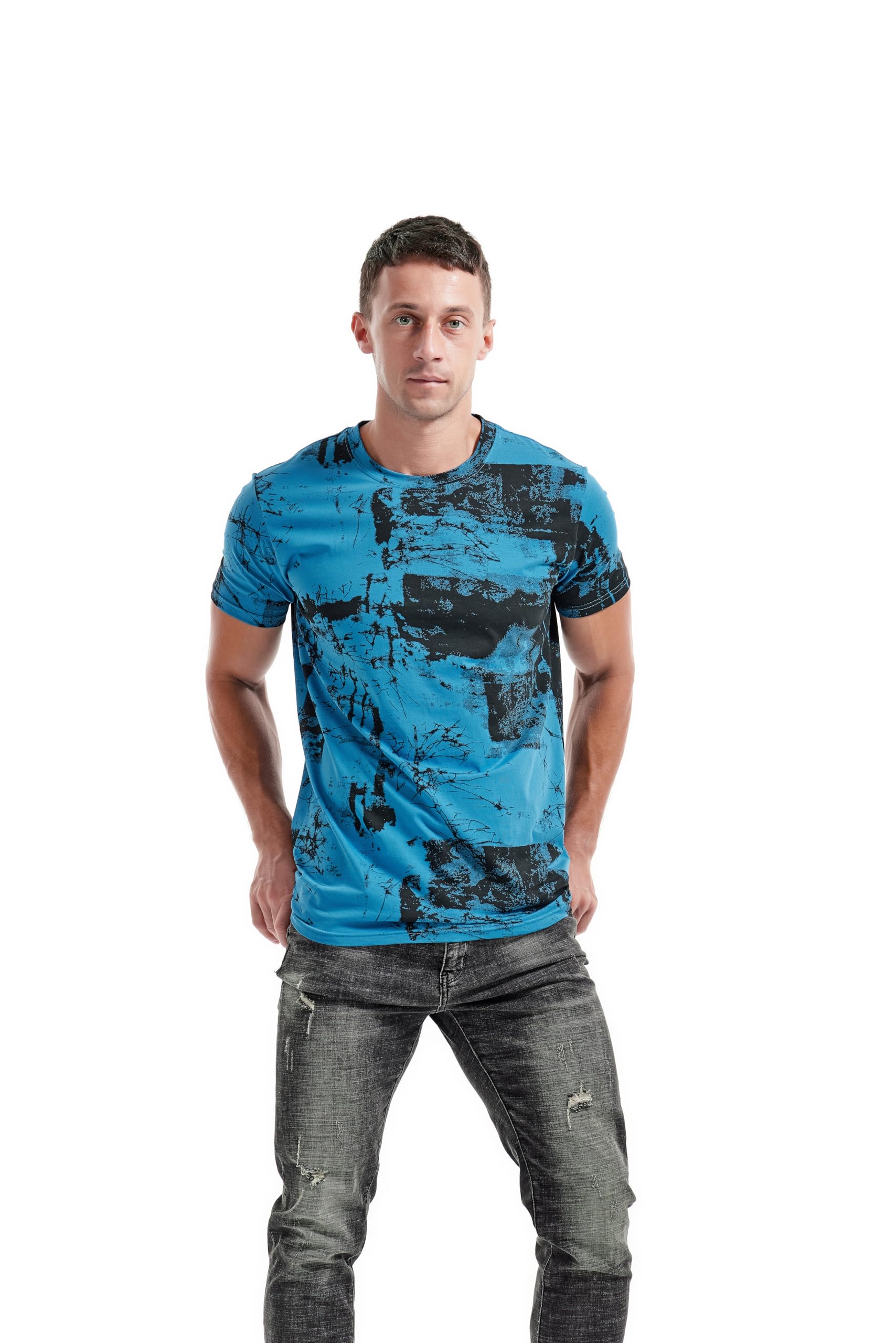 RONOMO Camiseta de teñido anudado para hombre
