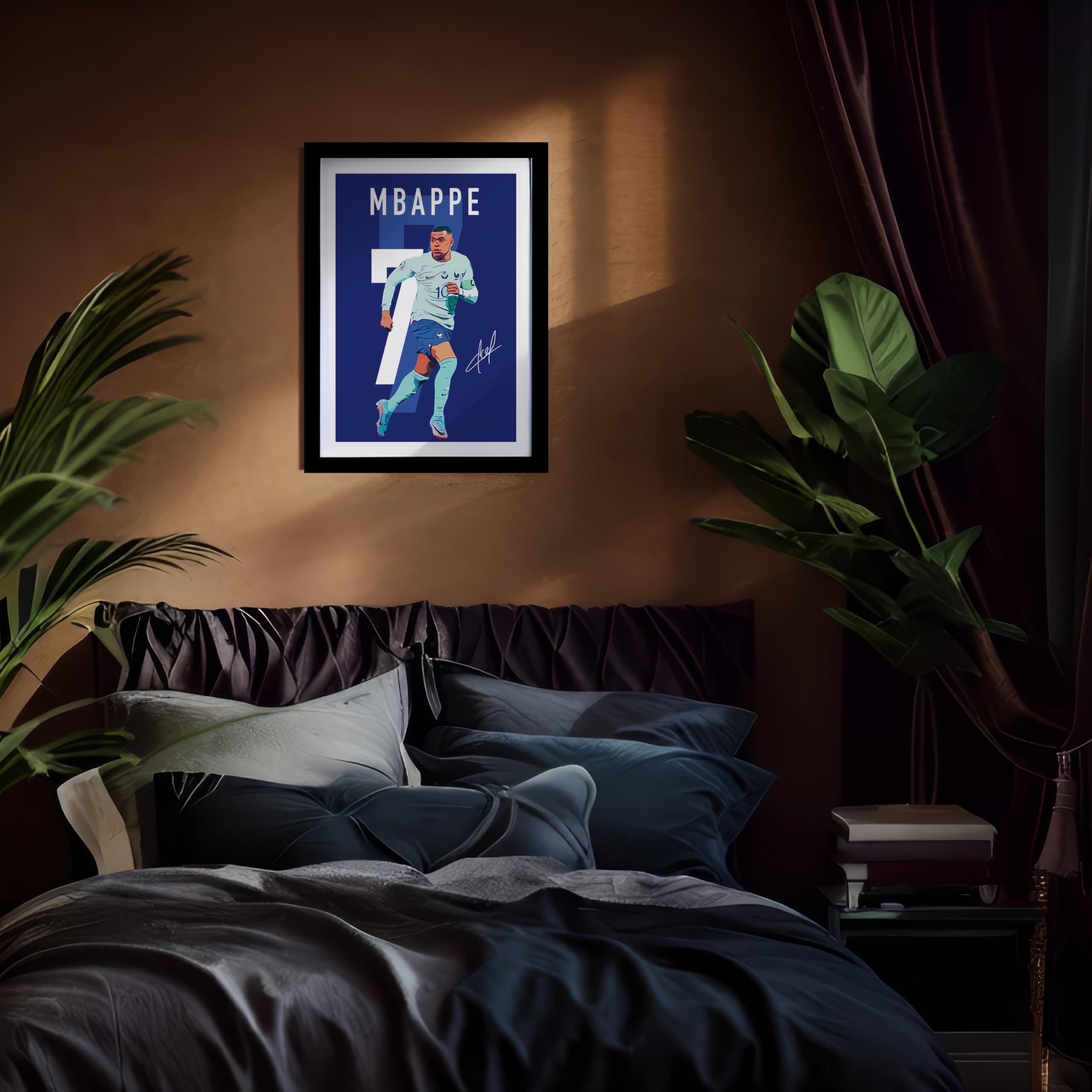 MODERN GALLERY MART Kylian Mbappe Football Player Photo Frame – A4 Size (8.3 x 11.7 inch) – Sports Wall Art for Bedroom, Living Room, Office, and Gift Purposes (Kylian Mbappe) 2