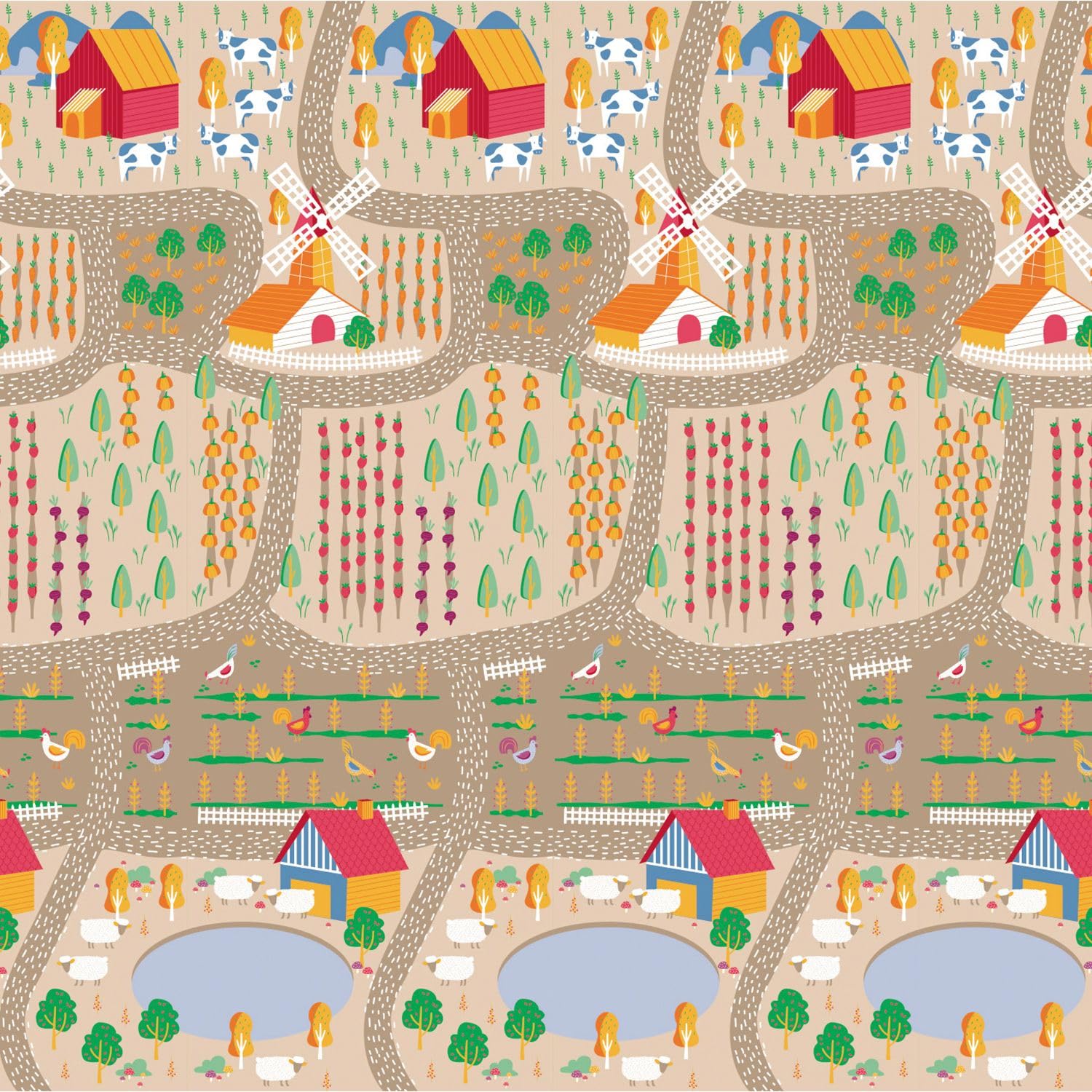Tapis de jeu pliable 200 X 180 Farm-City