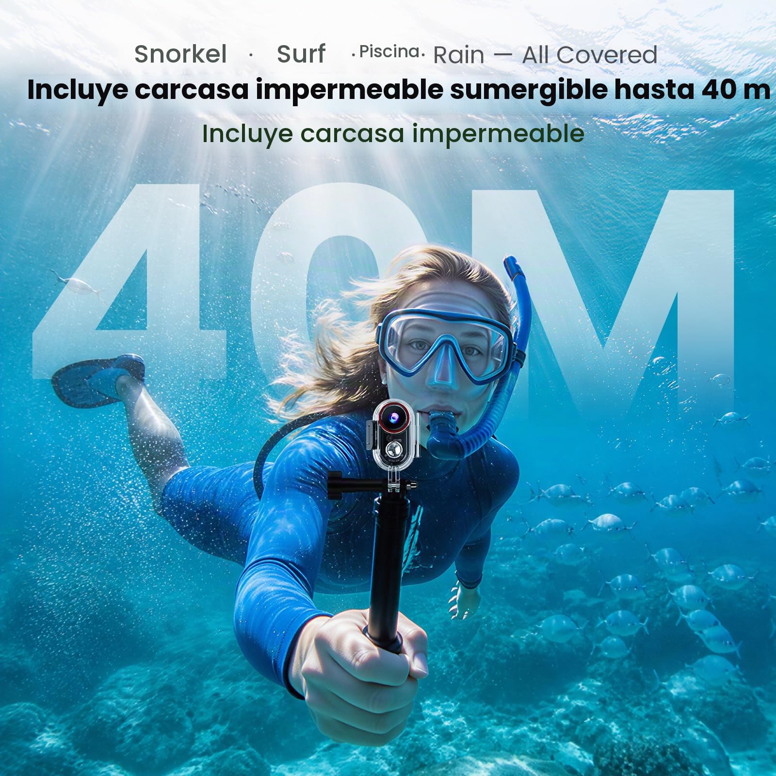 4K Mini Cámara de acción: Cámara Magnética con WiFi, cámara POV Wearable Estabilización, Cámara Deportiva para Vlogs con grabación Manos Libres, Ideal para Moto, Viajes, Mascotas y Casco