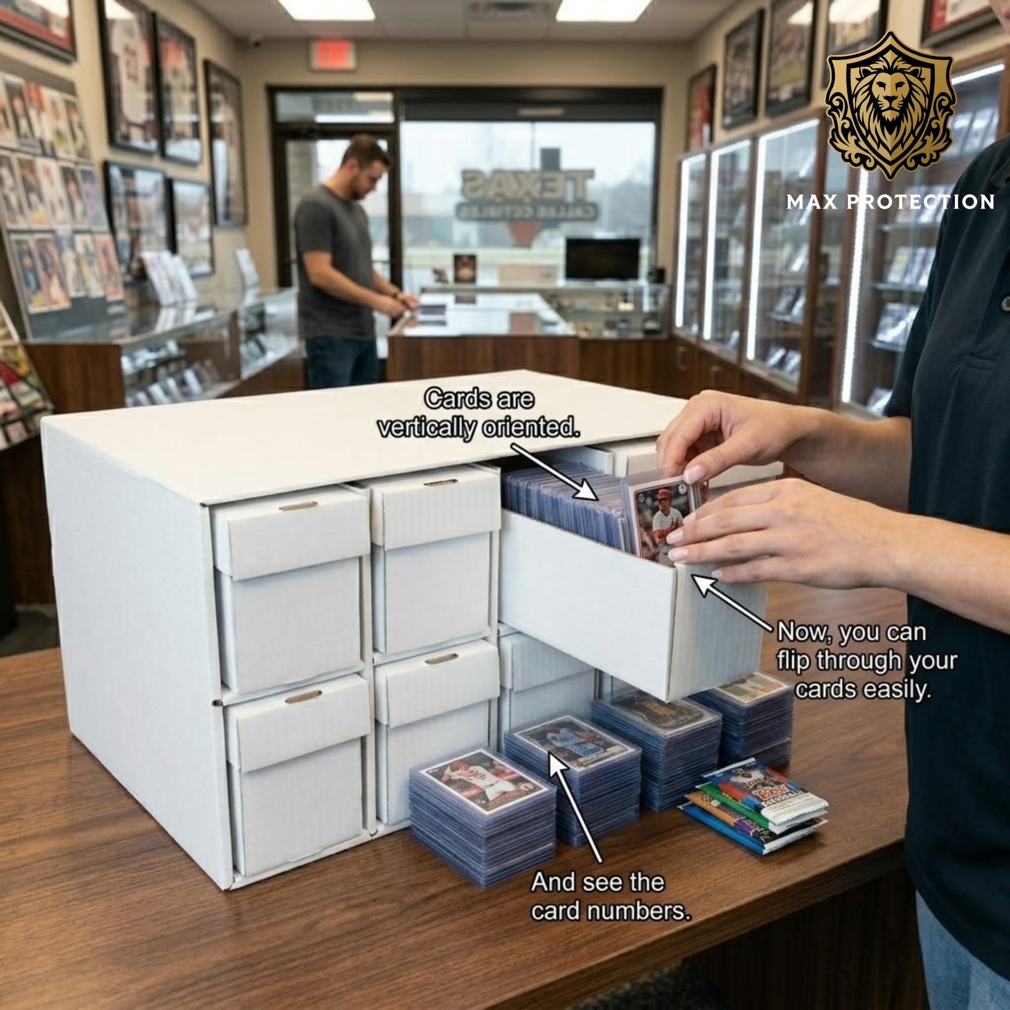Amazon.com: Max Protection Card Penthouse XL - Trading Card Storage Cabinet  with 10 Drawers - Each Drawer Fits 50 Magnetics or 240 Top-Loaders-  Stackable Card Organizer