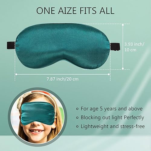 Miniatura 5 de BBTO 8 máscaras para dormir, antifaz de seda para dormir con correa ajustable, máscara opaca para los ojos para dormir, máscara de seda suave para