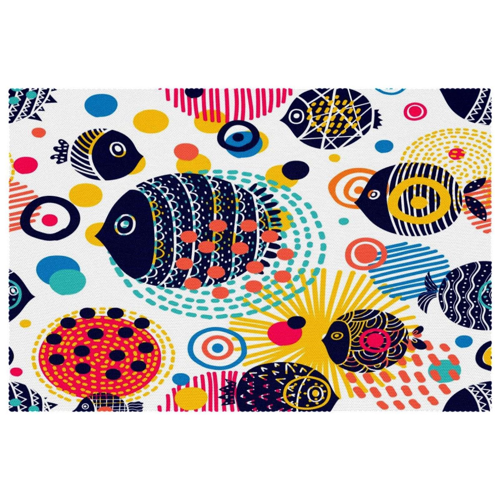 Sets de table poissons sous-marins lavables pour protéger les tables fragiles