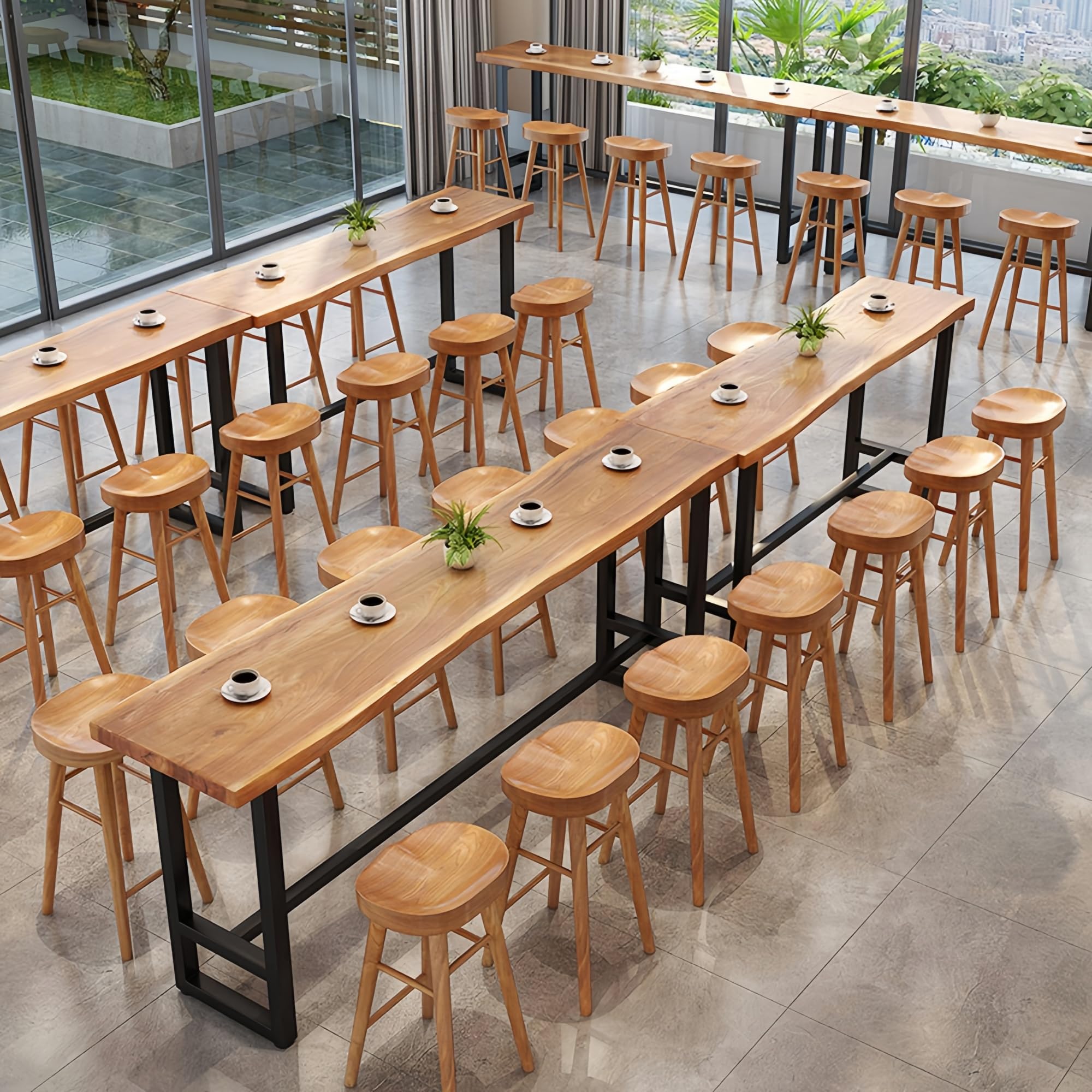 Amazon.com: HYFANIYH Narrow Industrial Bar Table, Counter Height