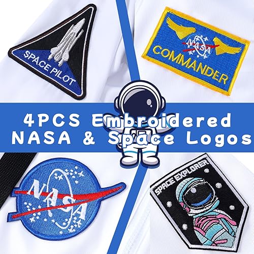 Miniatura 5 de Disfraz de astronauta para niños, disfraz espacial para niños y niñas, astronauta de la NASA, cosplay, juego de rol