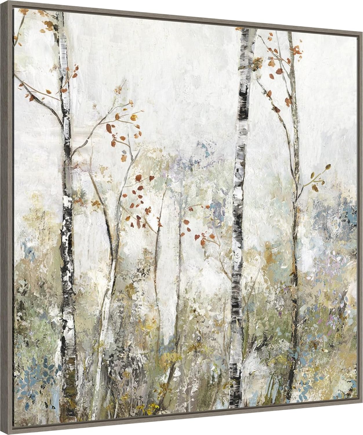 Soft Birch Forest Canvas Print for Kids Room