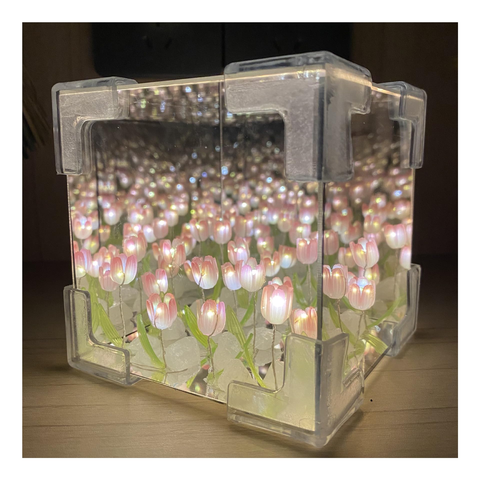 X JAPAN DEEP MIRROR ディープミラー 鏡 YOSHIKI DIY Tulip Cube Mirror Lamp, LED Flower Tulip Desk Lamp, DIY Tulip