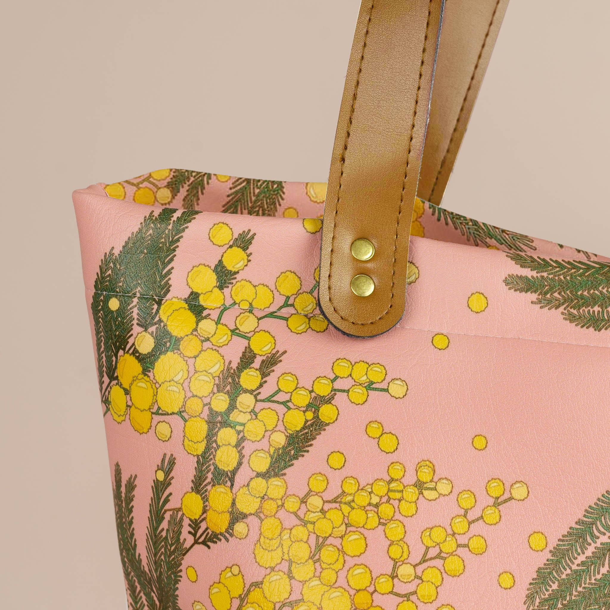 Wanapix - Bolso Shopper Personalizado - Pon tus Fotos/Diseños/Textos por las 2 caras - Bolso de Hombro Grande con 32 litros de Capacidad - Con asas marrones de polipiel