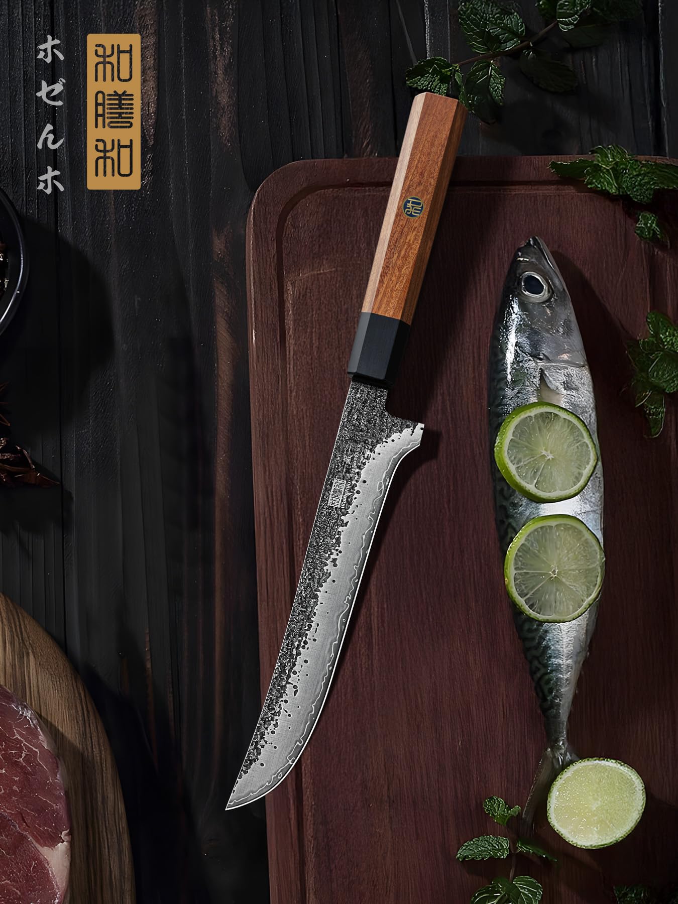HOSHANHO Cuchillo para Filete de 18 cm, Acero al Carbono, Deshuesar Japonés Superafilado, Forjado a Mano