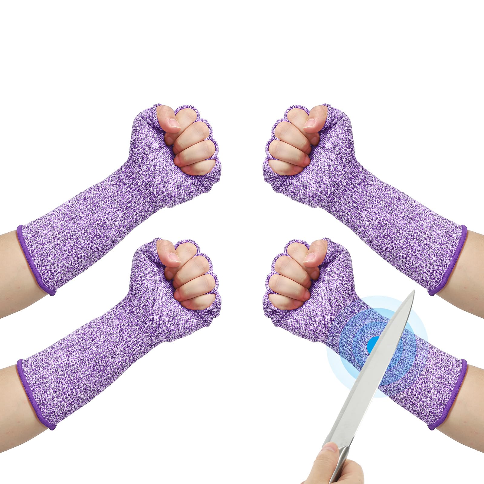 PATIKIL 12 Inch Cut Resistant Sleeves with Finger Grips