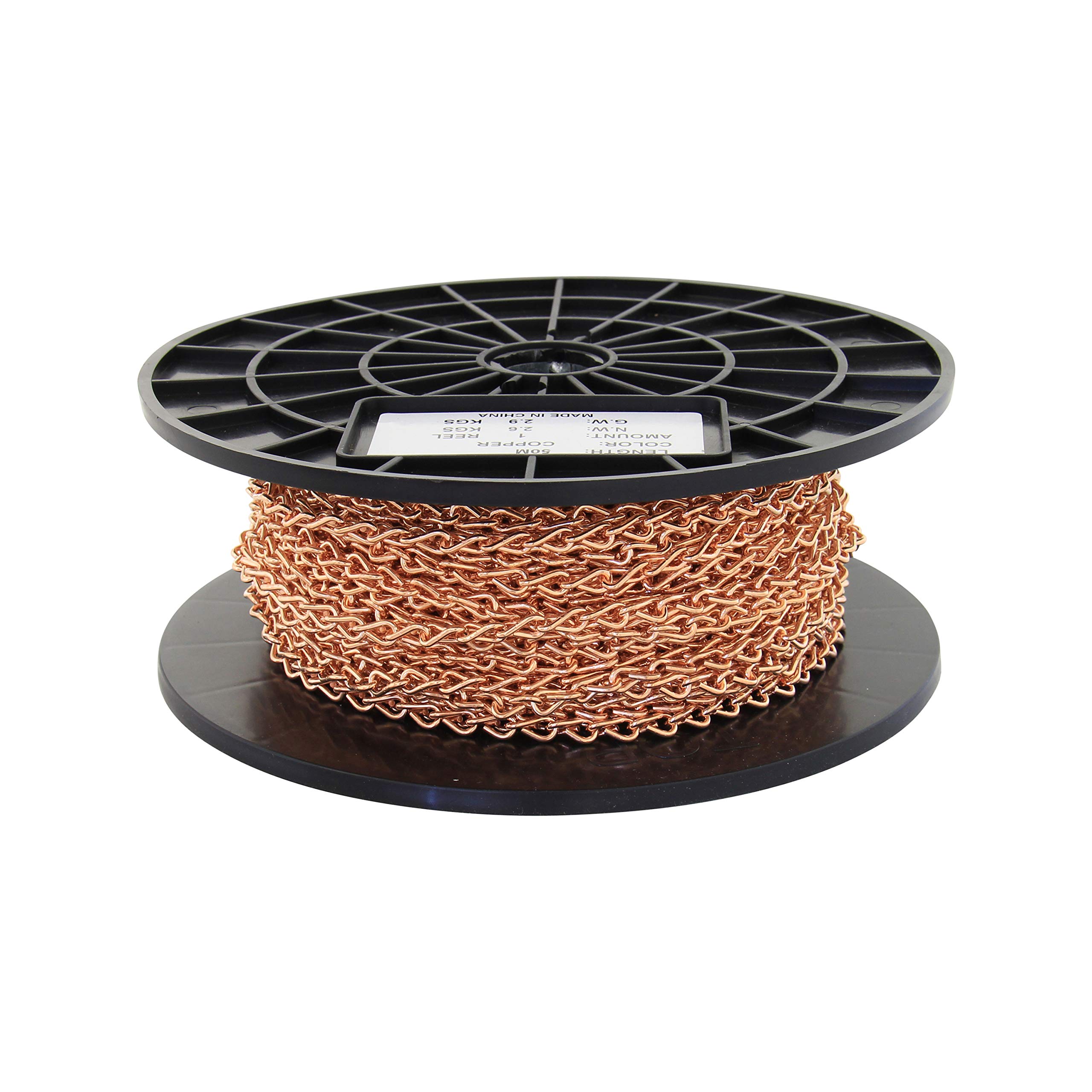 RCH Hardware CH-S51-16-CO-164 Steel Basket Chain 15 Gauge, Copper (164 Foot Reel)