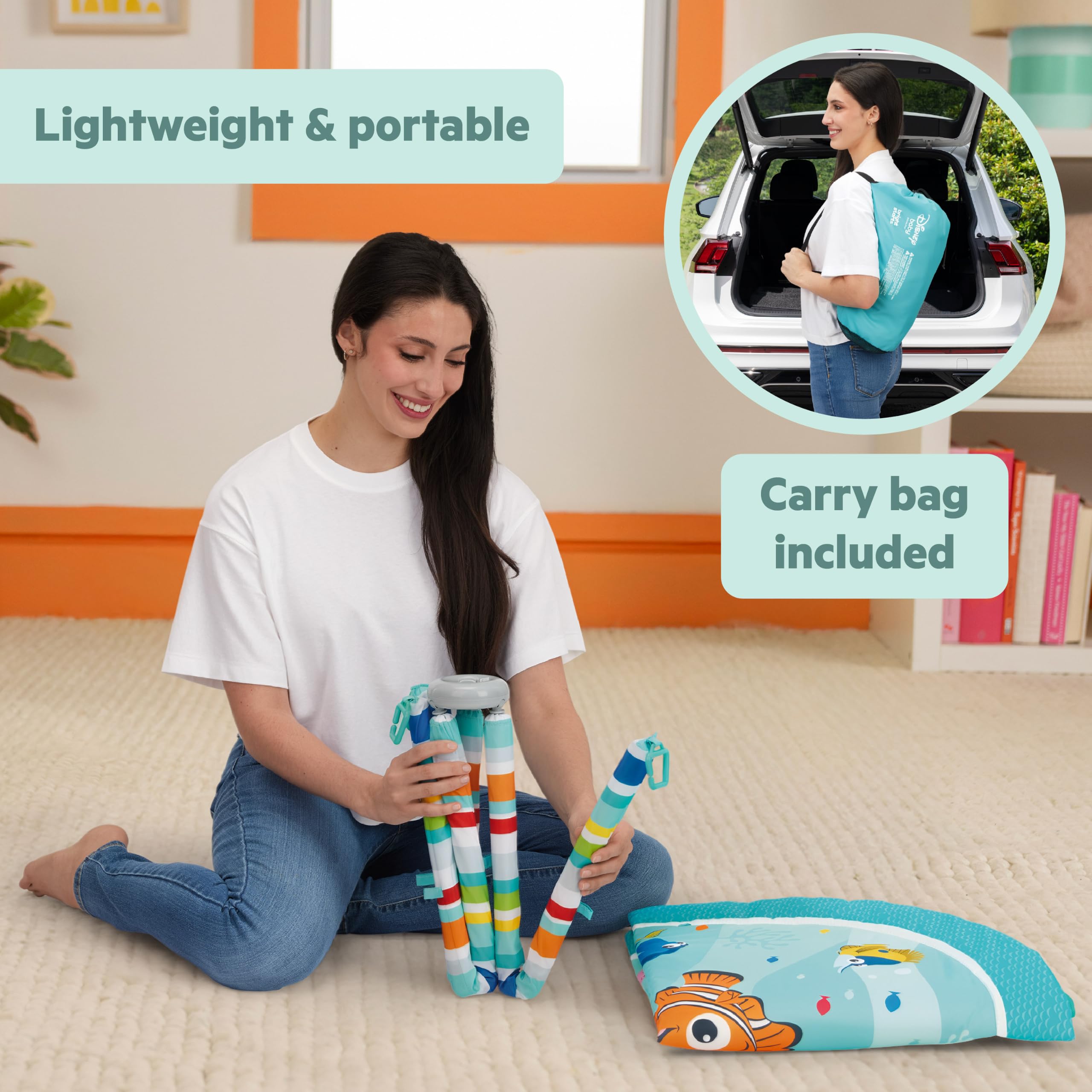 Disney Baby Finding Nemo POP 'N Wiggle klappbares Spielbogen mit Spielzeugstange, Indoor/Outdoor, ab Neugeborenem
