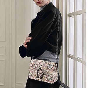 Amazon.com: FGJKKK Women's Tweed Purses and Handbag PU