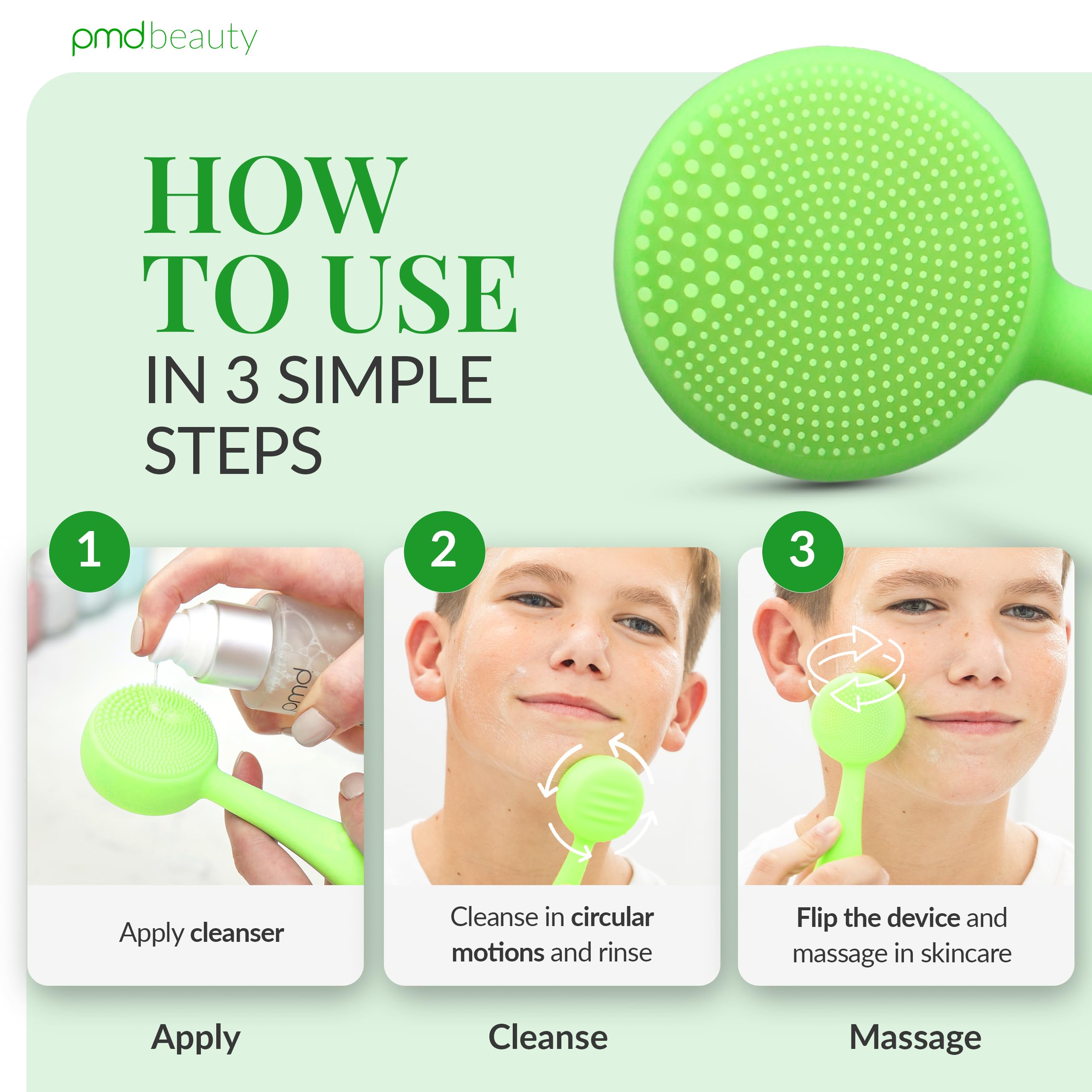 PMD Clean - Smart Facial Cleansing Device with Silicone Brush & Anti-Aging Massager - Waterproof - SonicGlow Vibration Technology - Clear Pores and Blackheads - Lift, Firm, and Tone Skin view 6