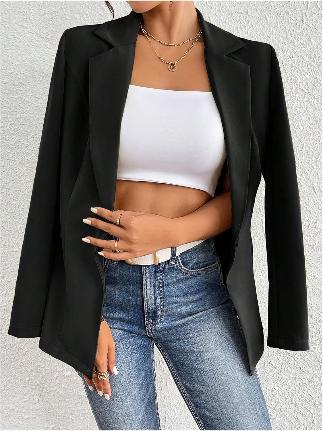 Floerns Women's Elegant Long Sleeve Button Blazers Business Casual Office Suit Jacket - Image 5