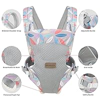Vista 3 de Portabebés ergonómico, portabebés para recién nacidos a niños pequeños, cómodo portabebés delantero y trasero para 7-45 libras (hoja)