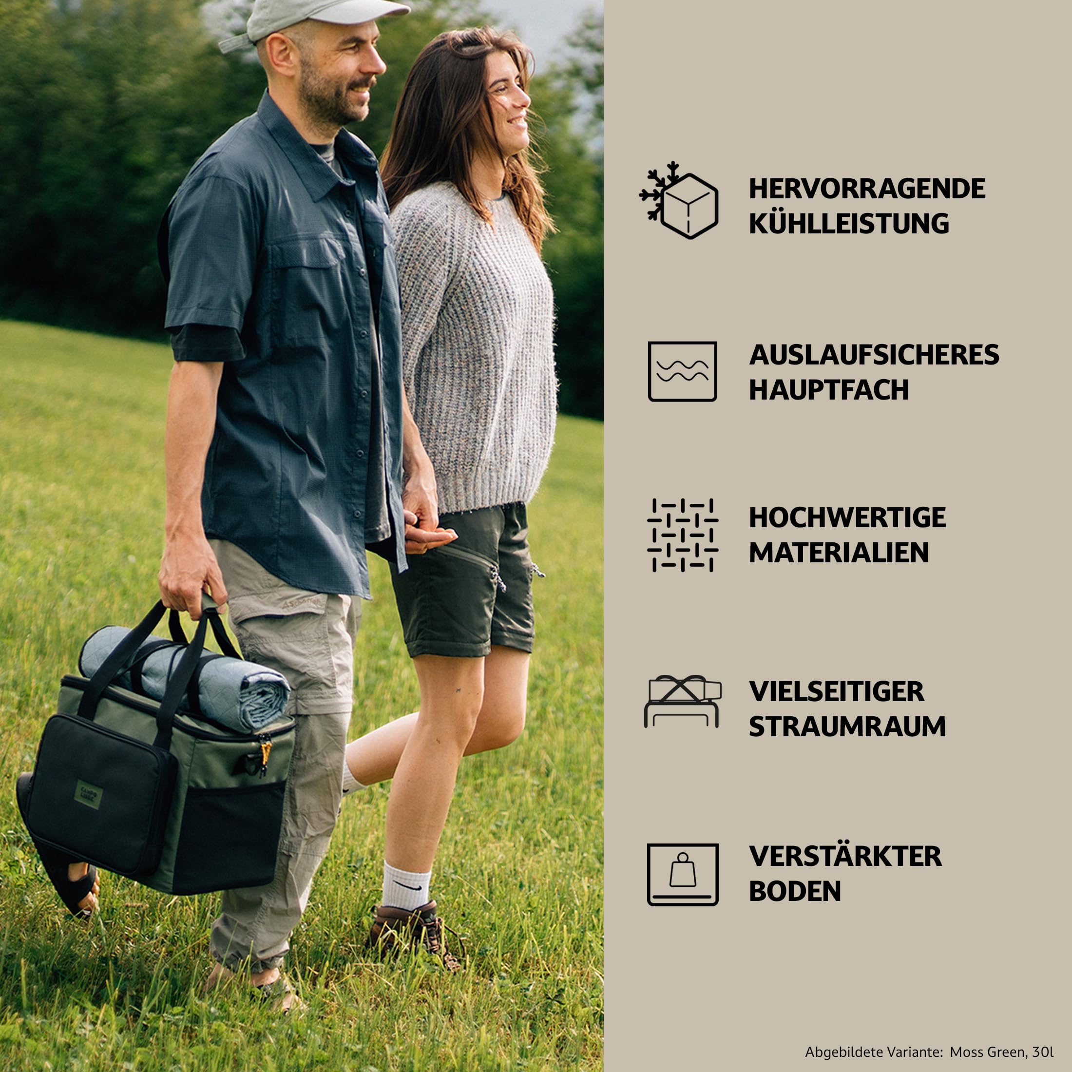 Campo Libre.® Hulk I Premium Camping Kühltasche 30l & 20l I Kühltasche klein mit Wasserdichten Reißverschlüssen I unsere Kühltaschen sind faltbar I hochqualitative Thermotasche in beliebter Größe